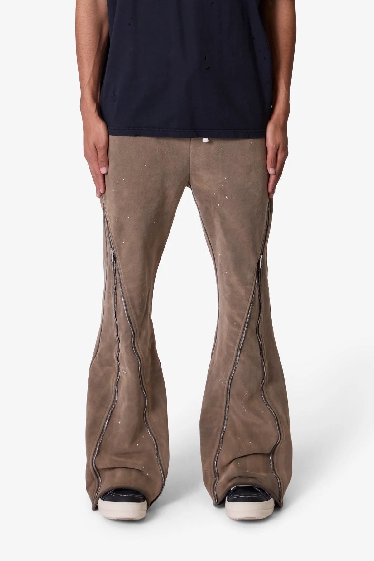 Zipper Flare Sweatpants | Olive