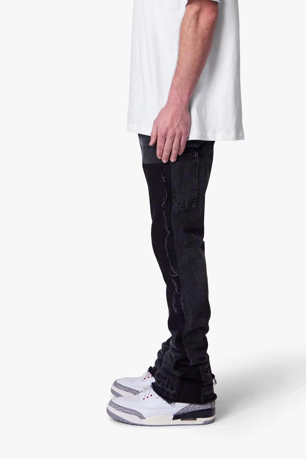 B118 Work Flare Denim | Black - Image 4