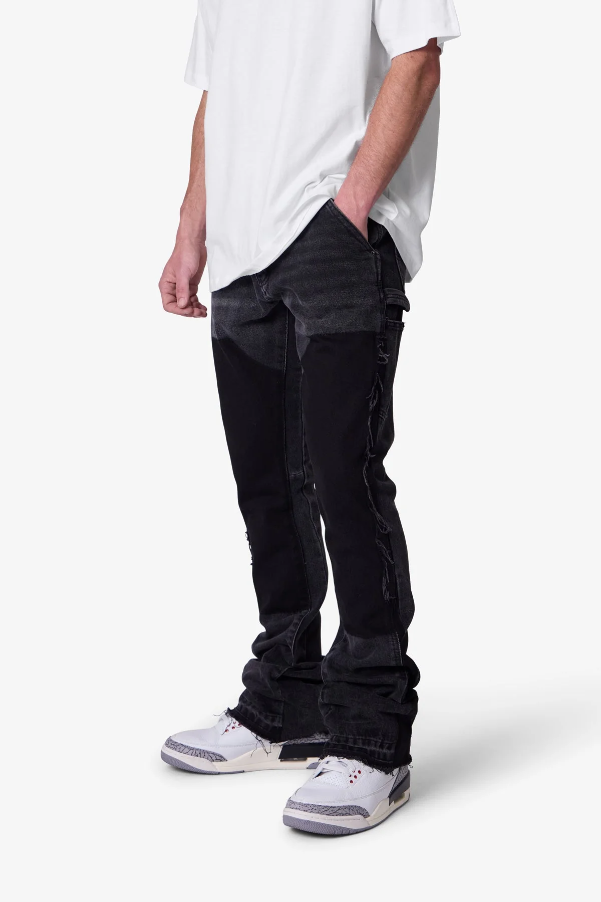 B118 Work Flare Denim | Black - Image 6