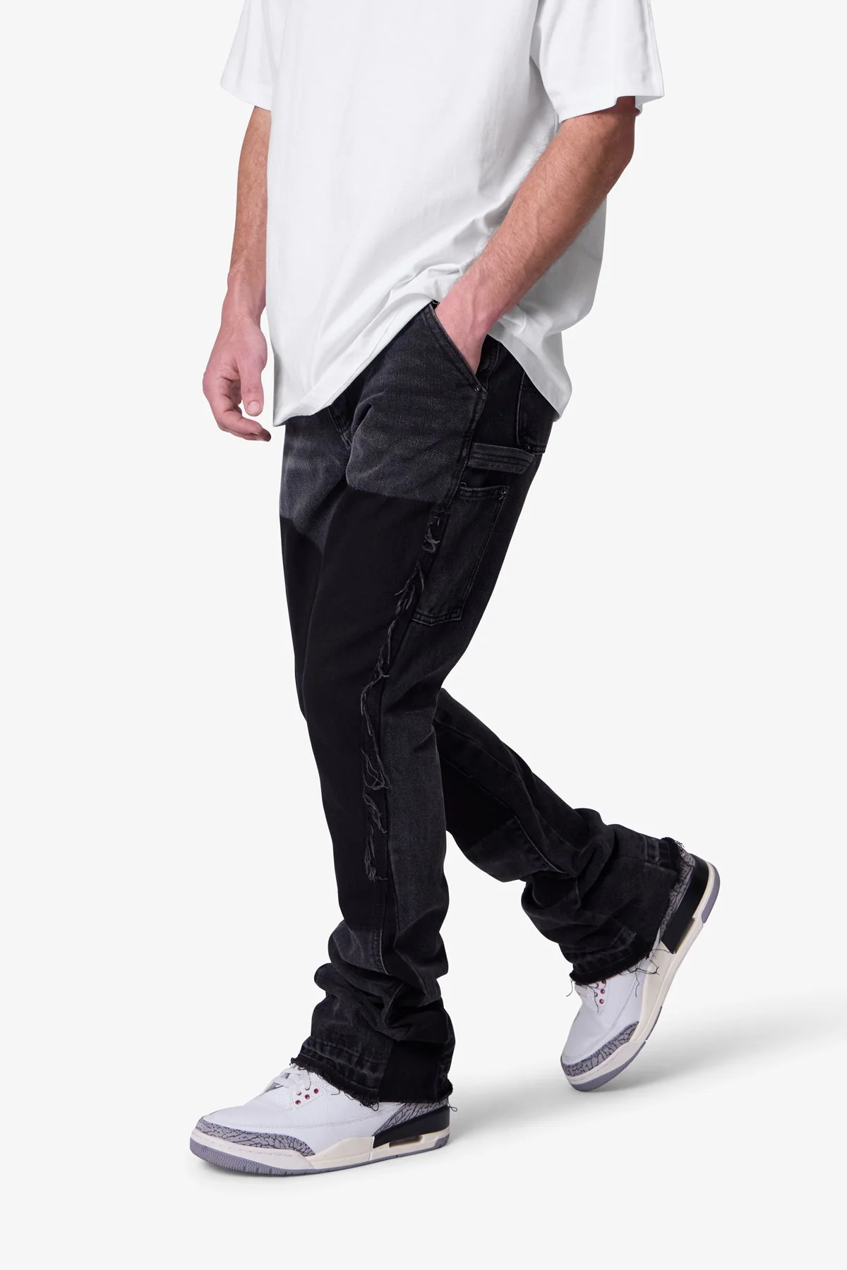 B118 Work Flare Denim | Black - Image 7