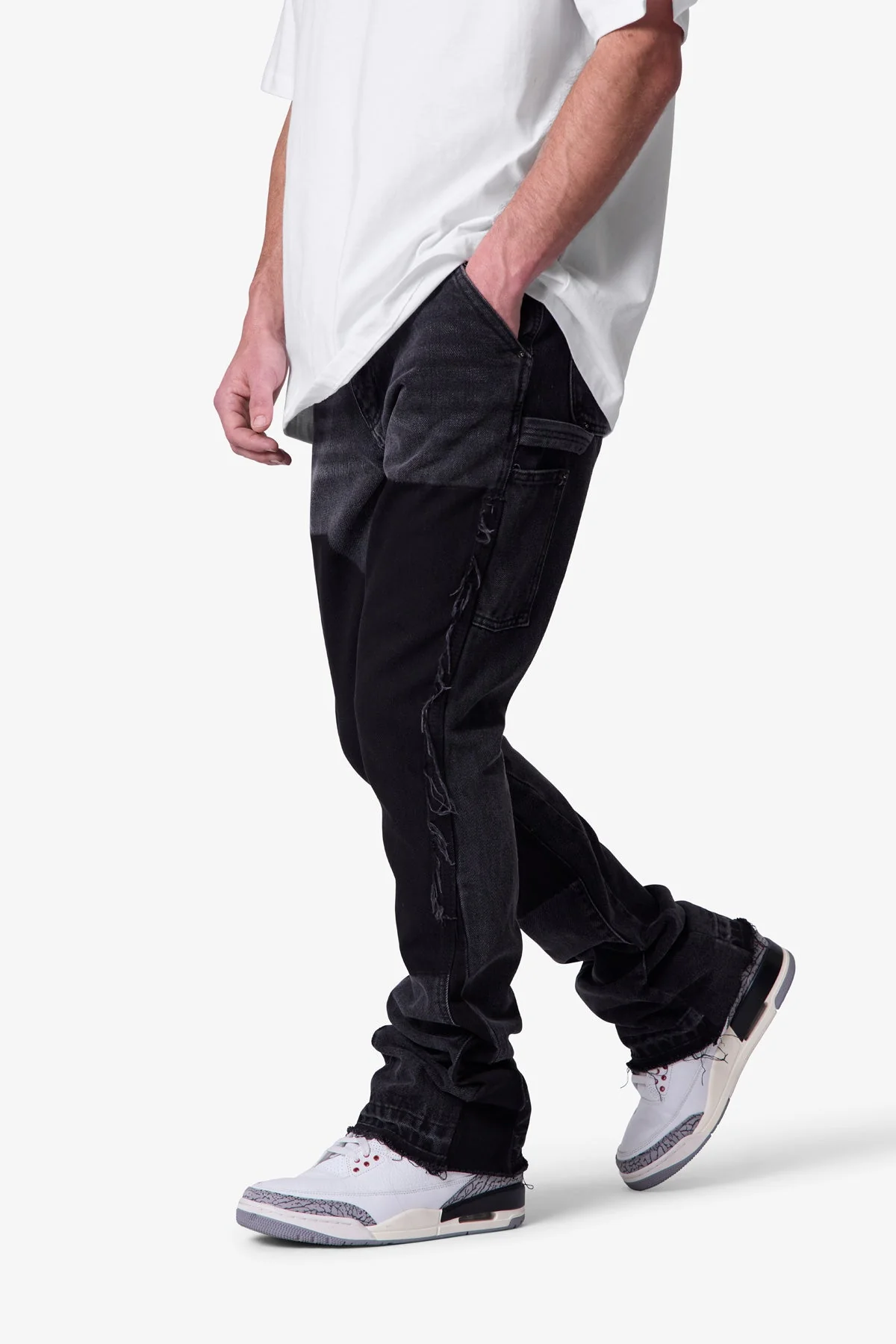 B118 Work Flare Denim | Black - Image 9