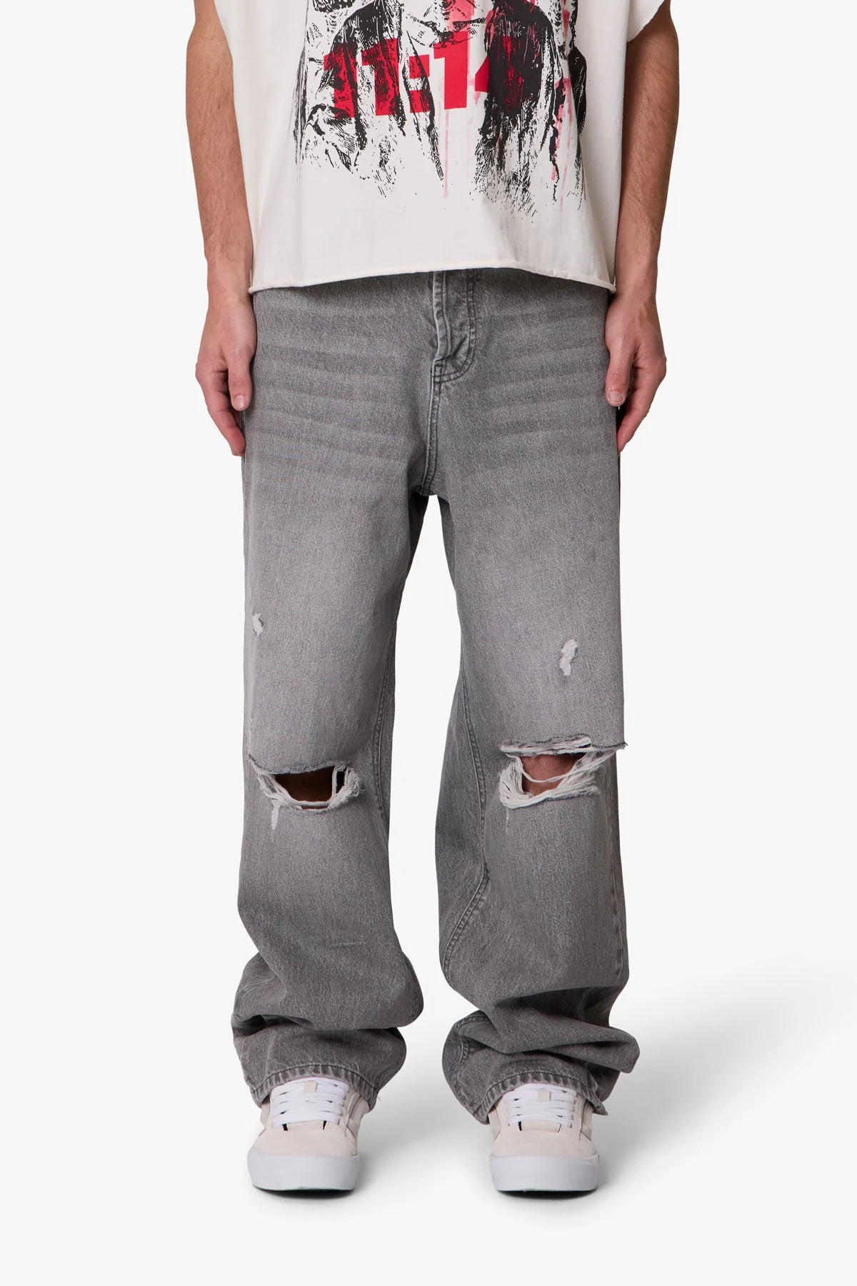 Ultra Baggy Blowout Denim | Washed Grey