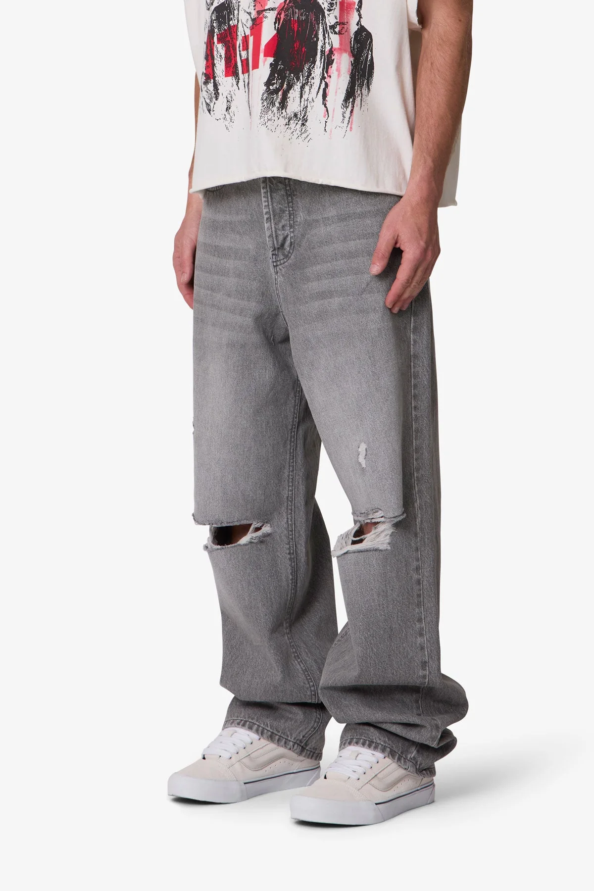 Ultra Baggy Blowout Denim | Washed Grey - Image 3