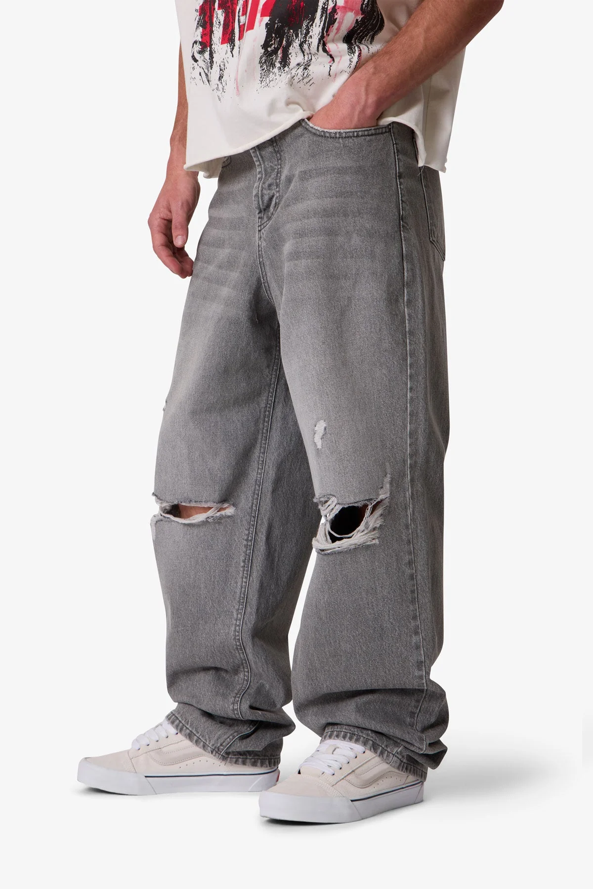 Ultra Baggy Blowout Denim | Washed Grey - Image 6