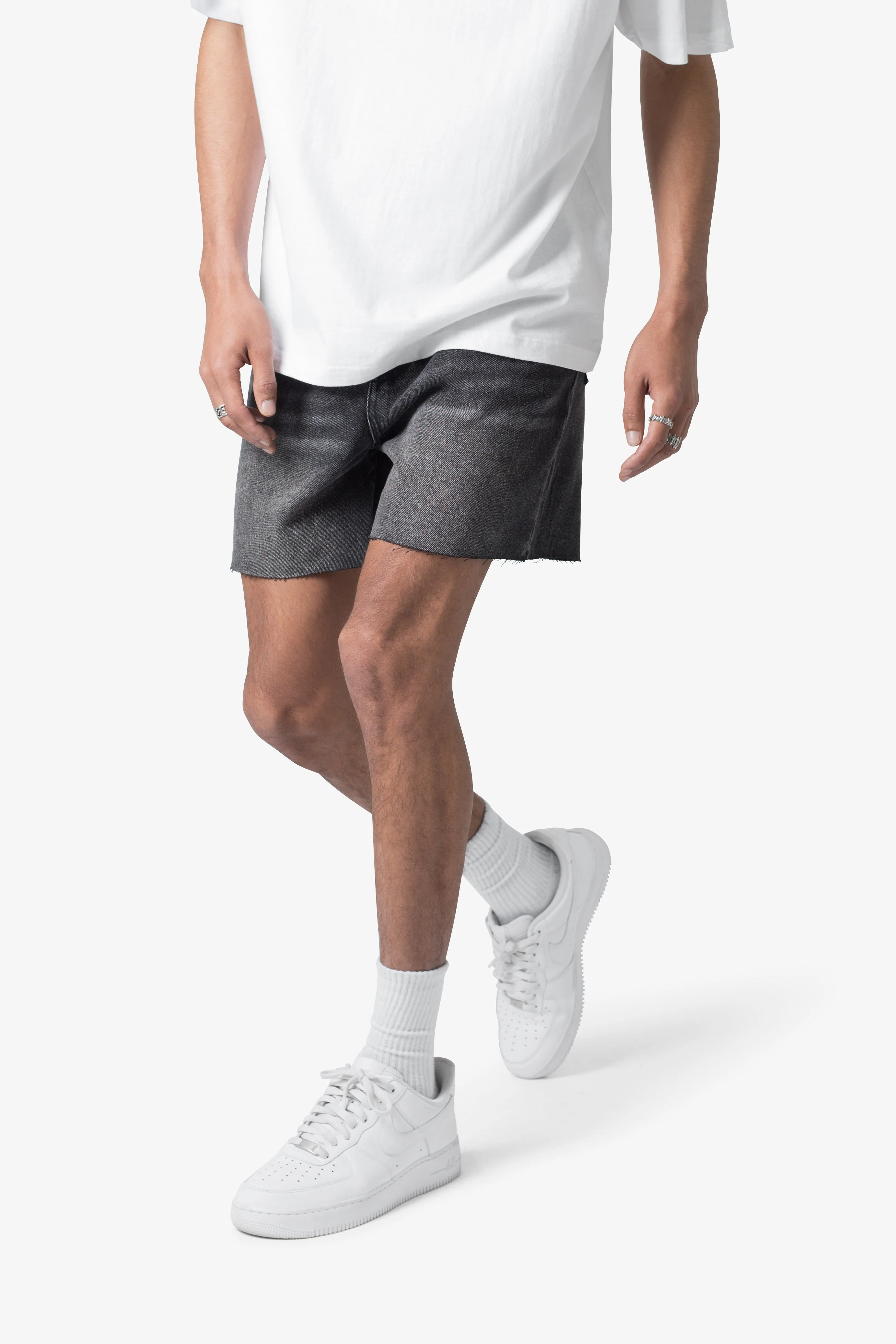 Cut Off Denim Shorts | Black - Image 2