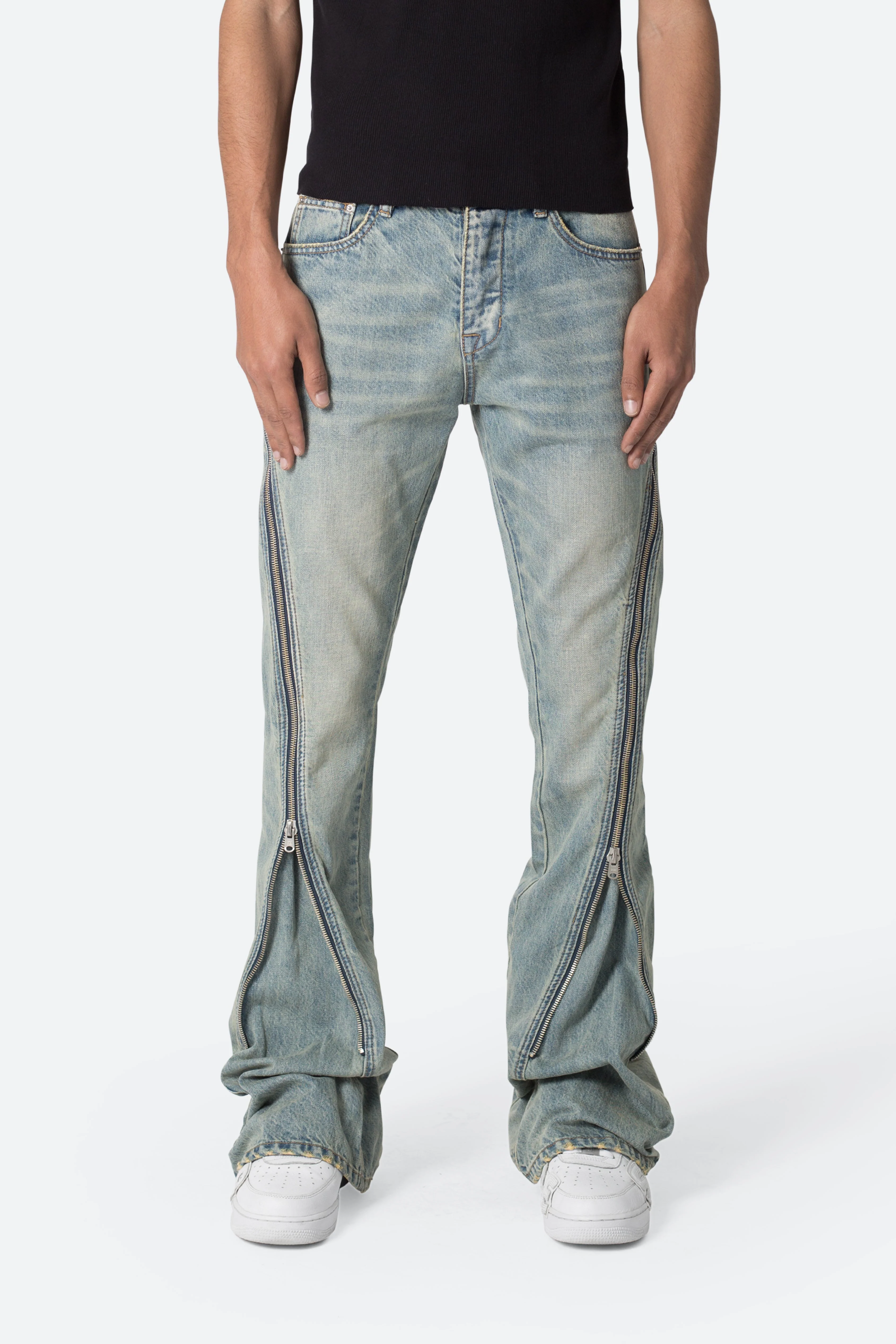 D519 Zipper Flare Denim | Vintage Blue