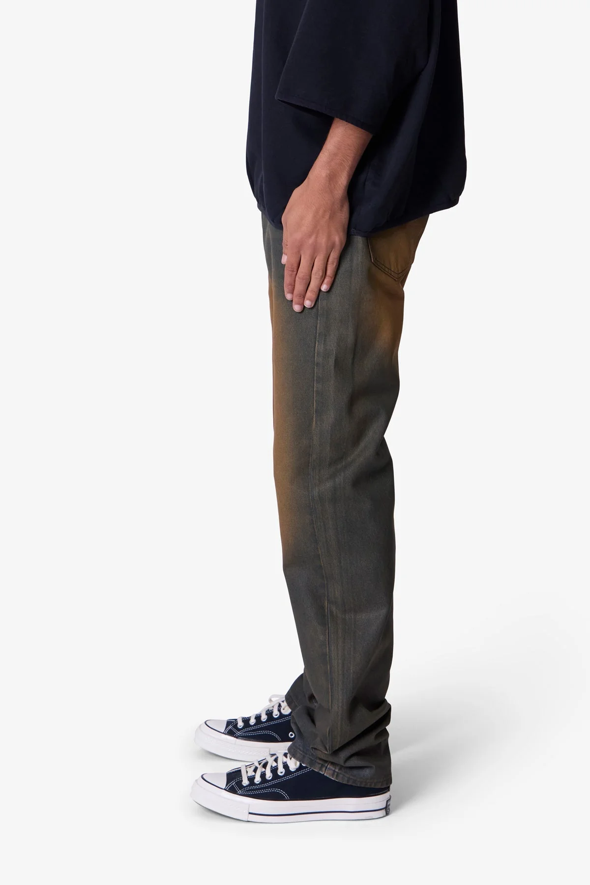 D732 Rust Wash Denim | Black/Brown - Image 4