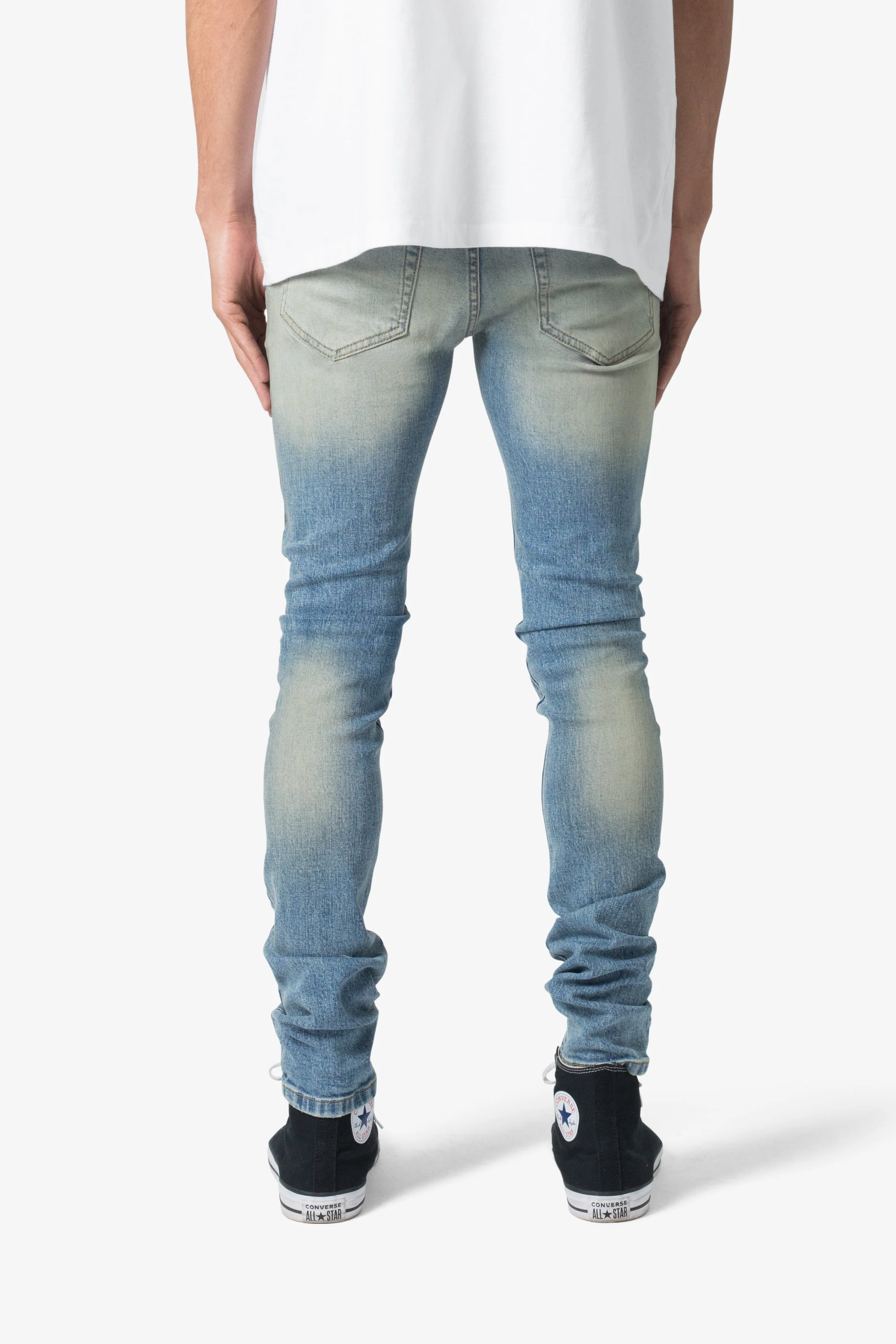 X651 Distressed Circle Knee Denim | Blue - Image 5