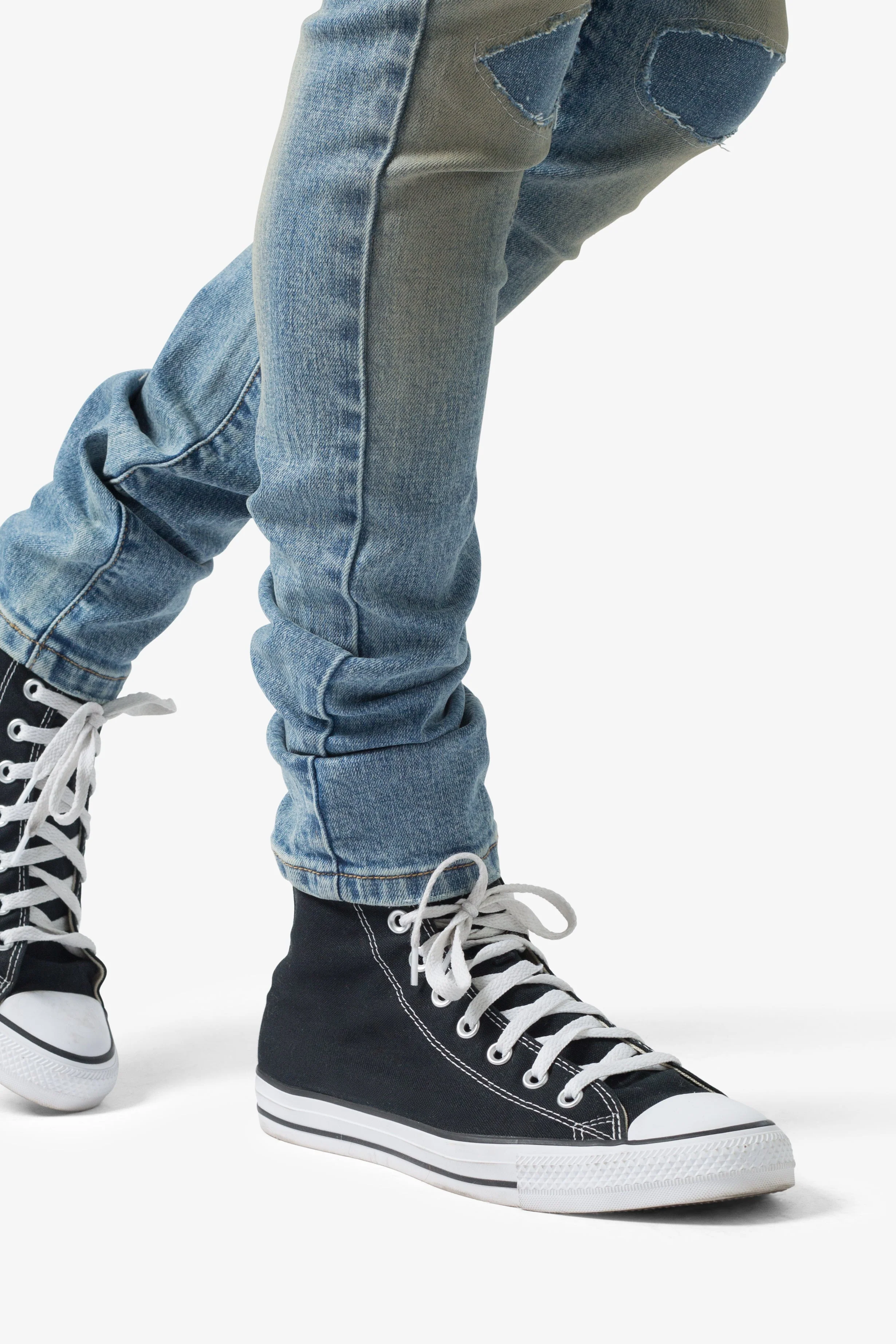 X651 Distressed Circle Knee Denim | Blue - Image 8