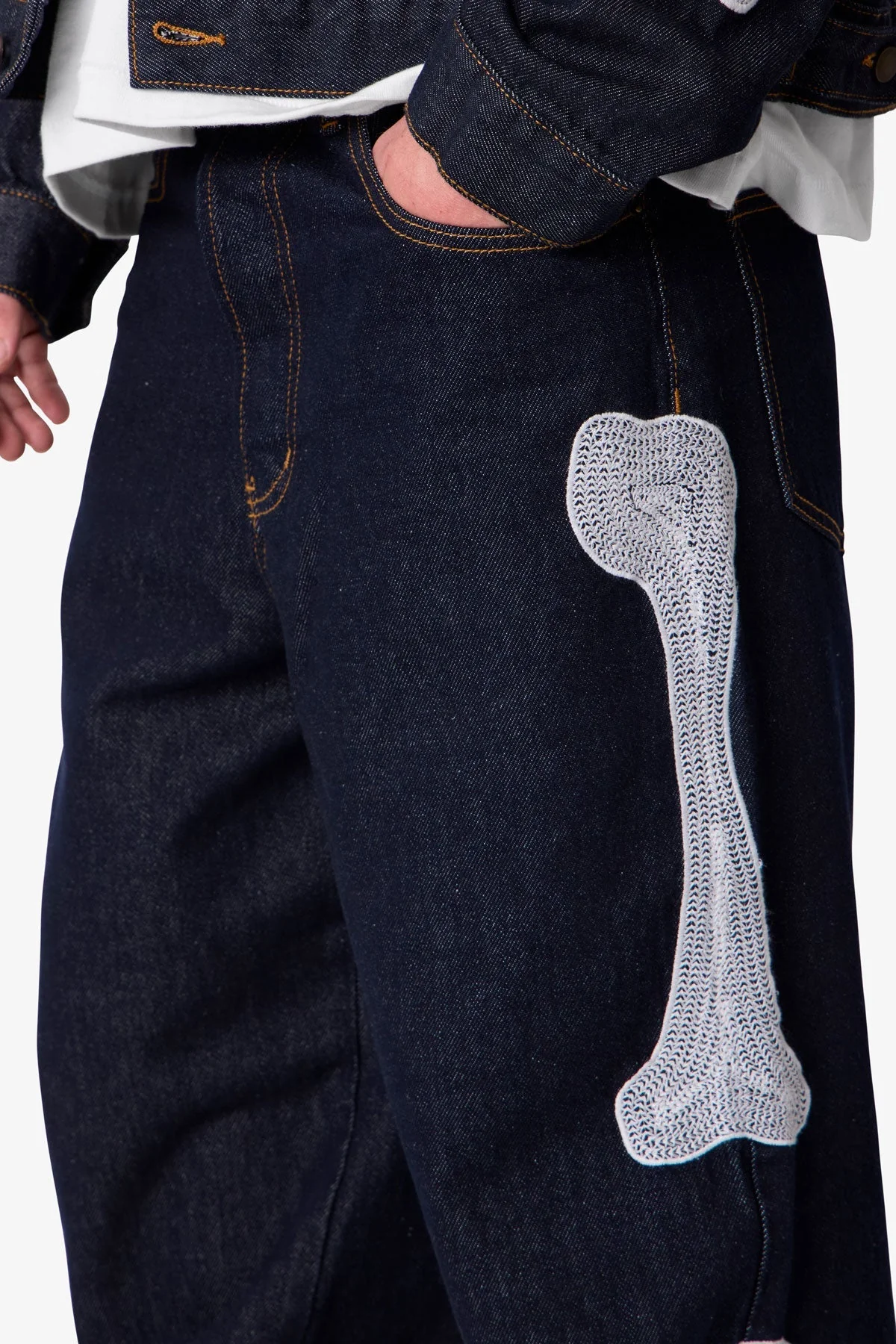 Raw Skeleton Ultra Baggy Denim | Rinsed Indigo - Image 7