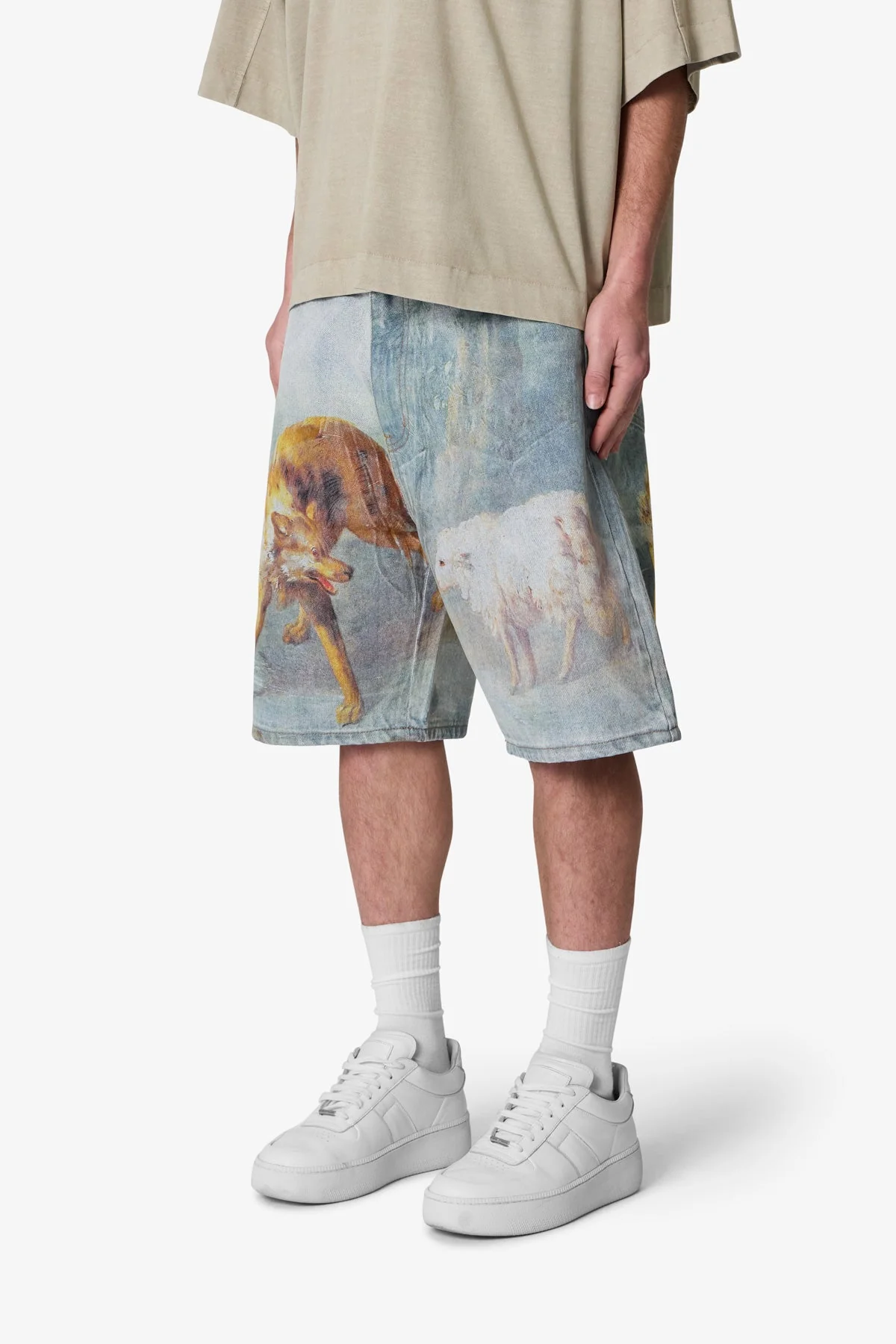 Sheep Hounded Denim Shorts | Multi - Image 3