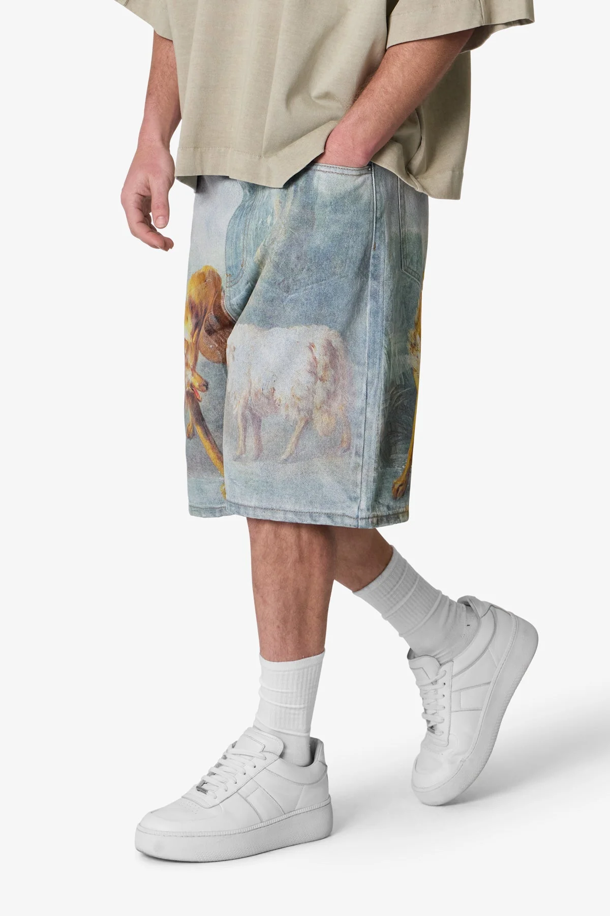 Sheep Hounded Denim Shorts | Multi - Image 6