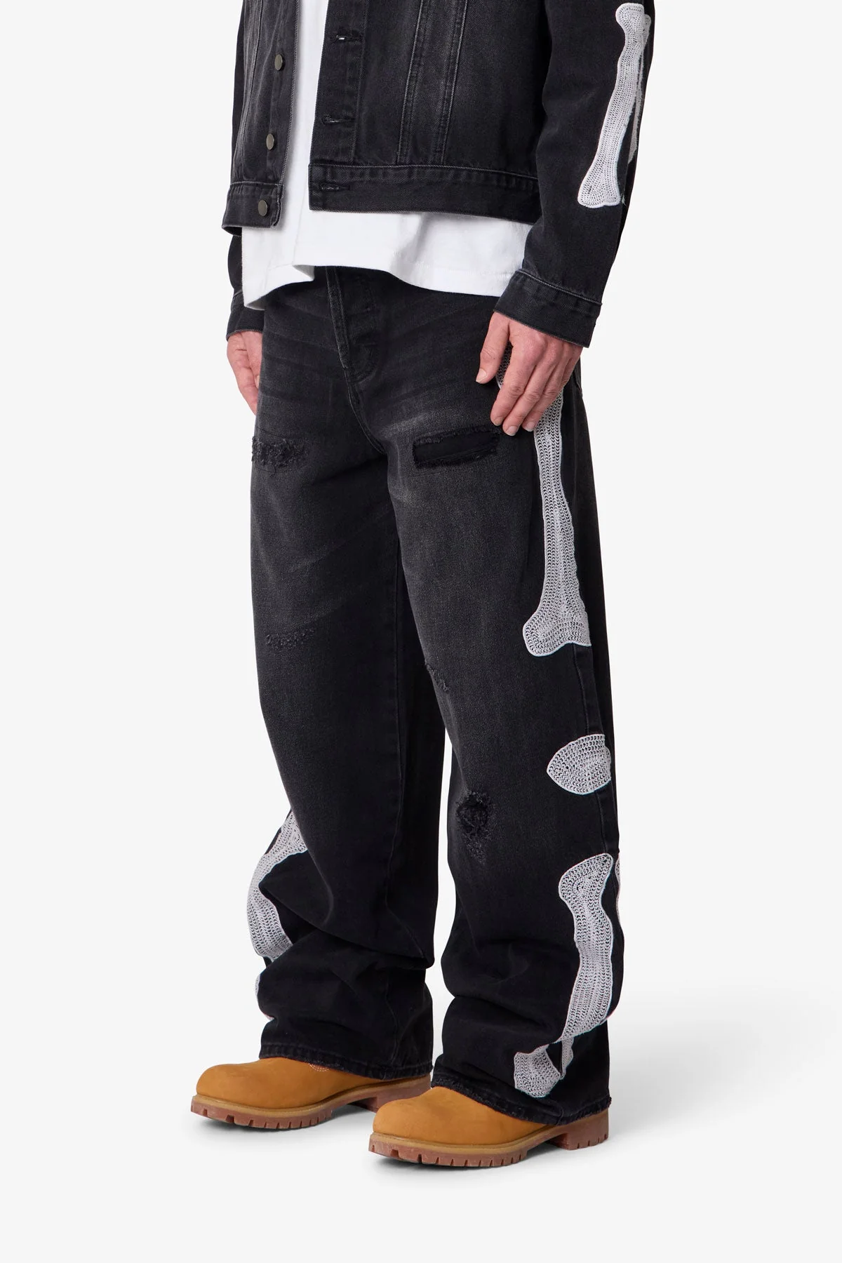 Skeleton Ultra Baggy Denim | Washed Black - Image 3