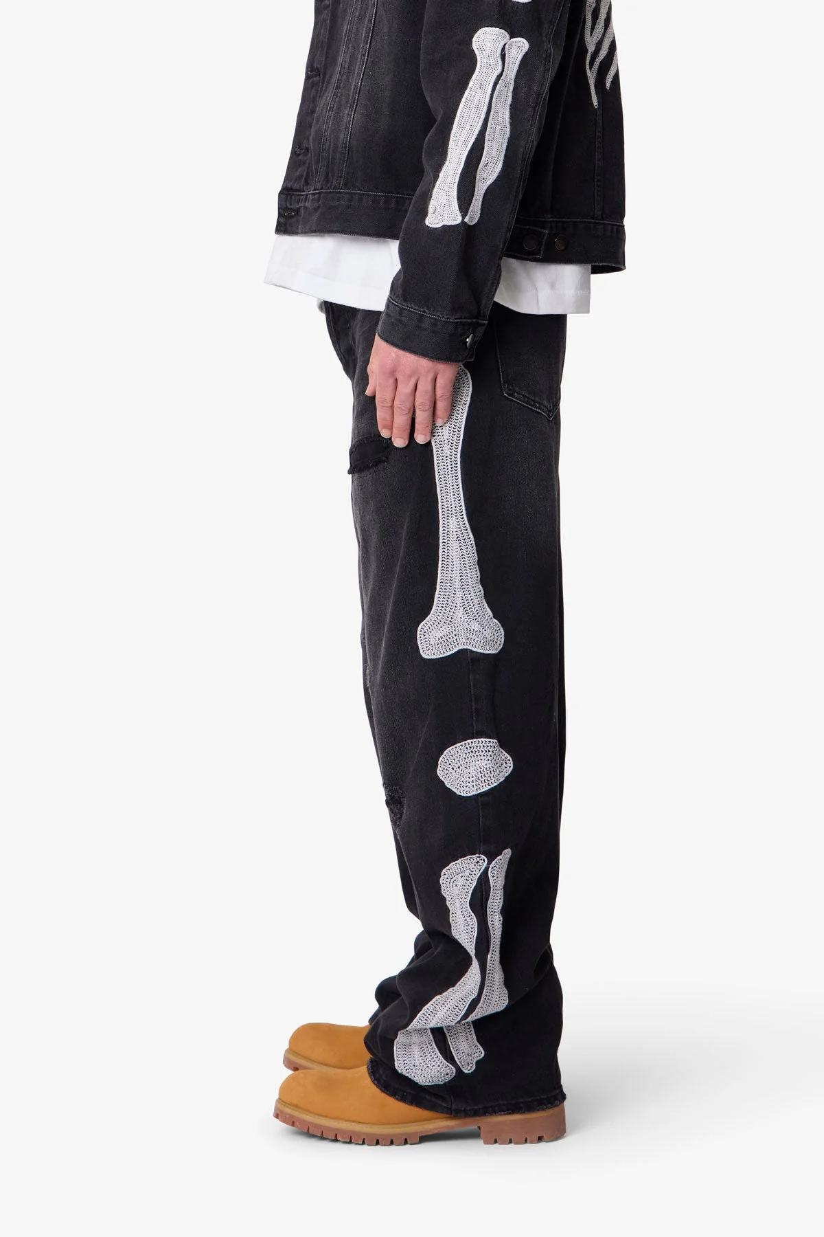 Skeleton Ultra Baggy Denim | Washed Black - Image 4