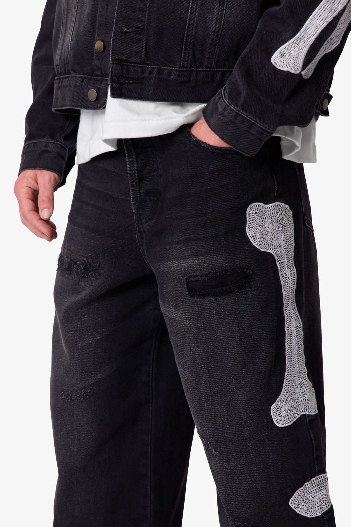Skeleton Ultra Baggy Denim | Washed Black - Image 7