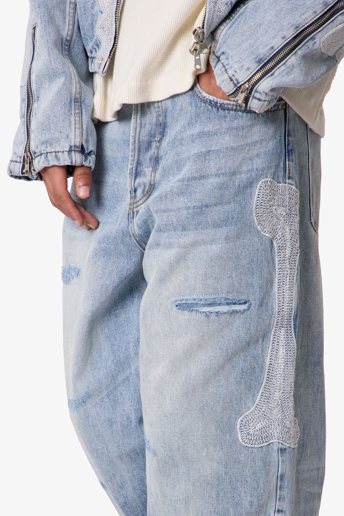 Skeleton Ultra Baggy Denim | Washed Blue - Image 6