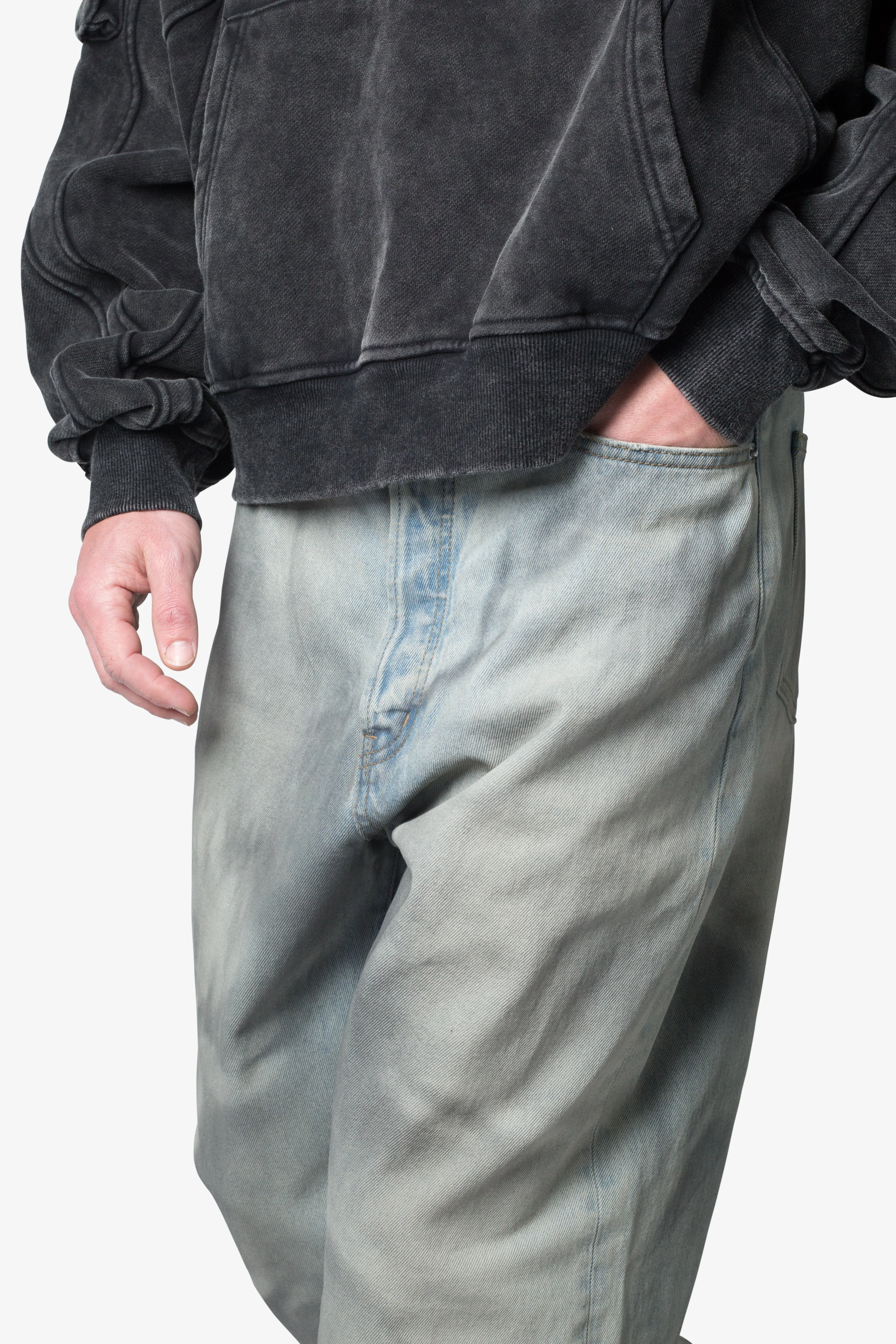 Ultra Baggy Oil Stain Denim | Vintage Blue - Image 7