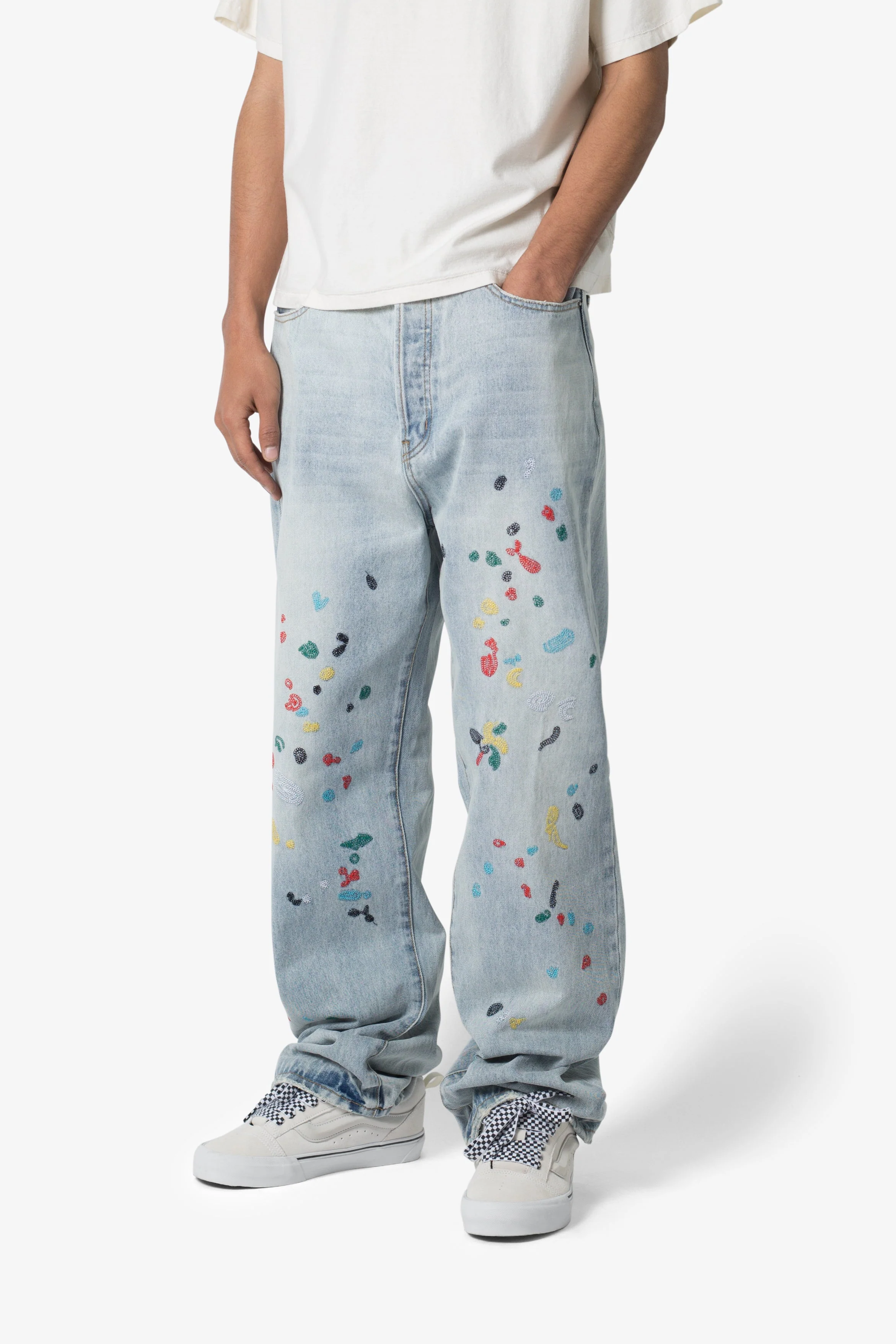 Ultra Baggy Chainstitch Denim | Light Blue - Image 2