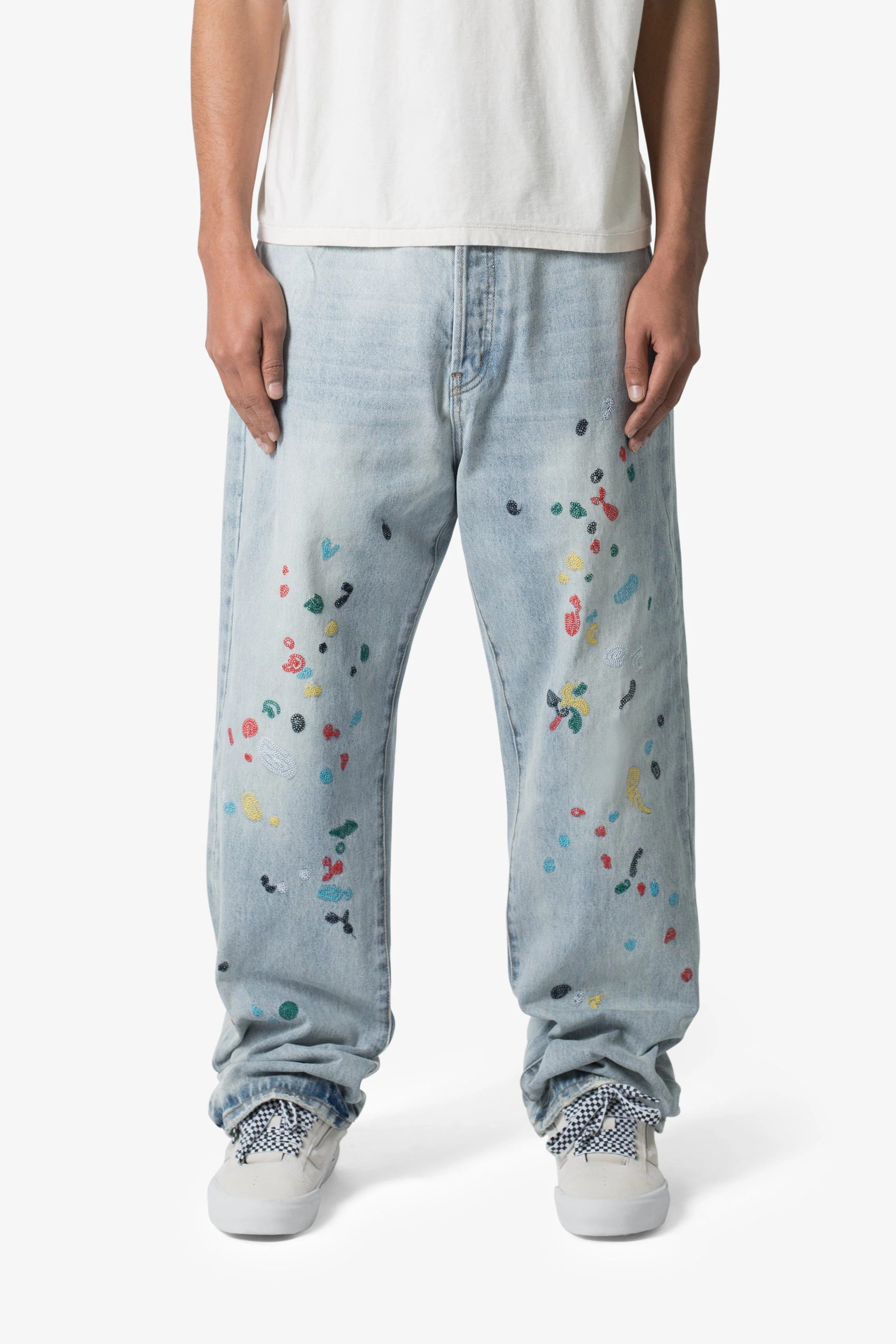Ultra Baggy Chainstitch Denim | Light Blue - Image 4