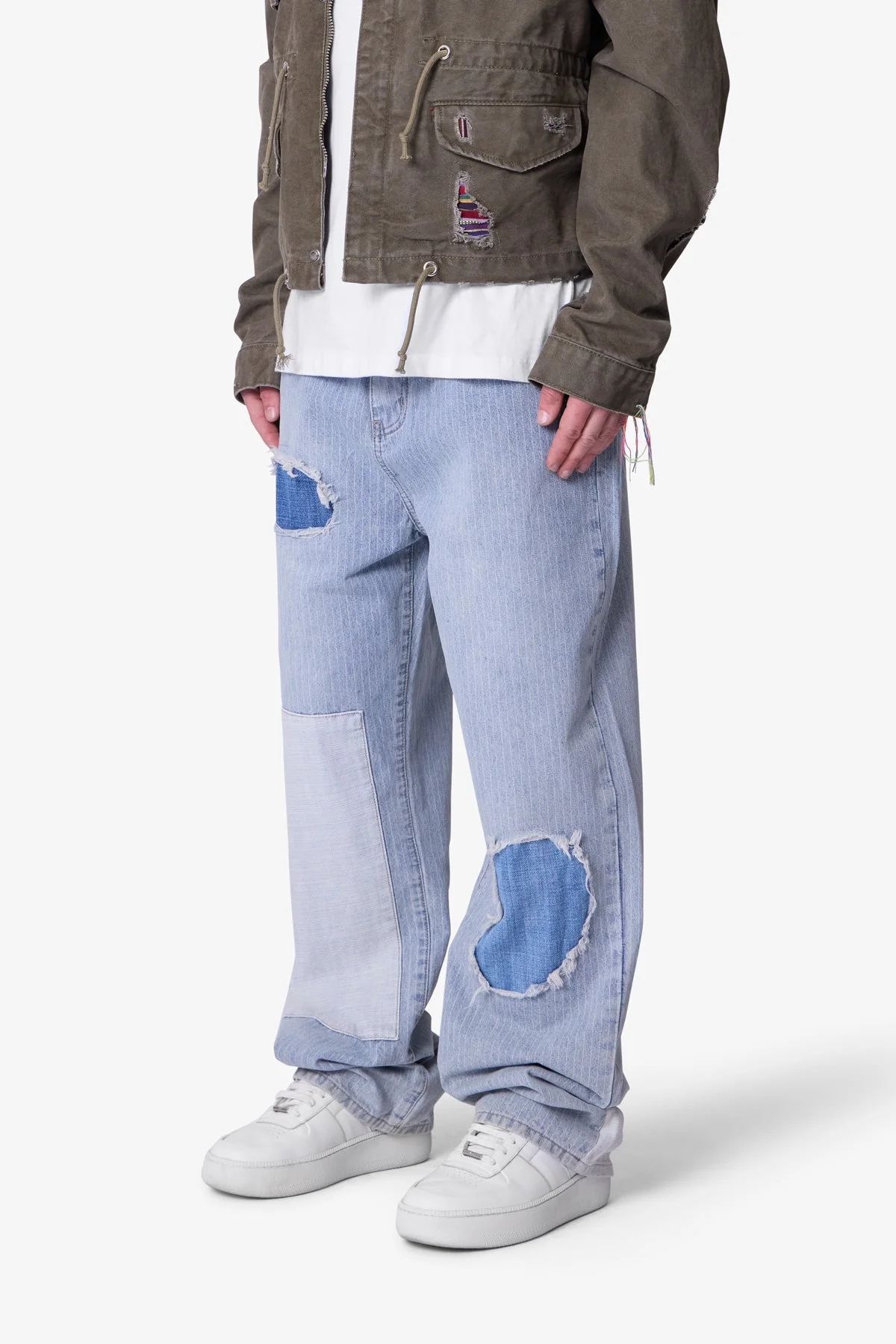 Ultra Baggy Patched Up Denim | Light Blue - Image 3