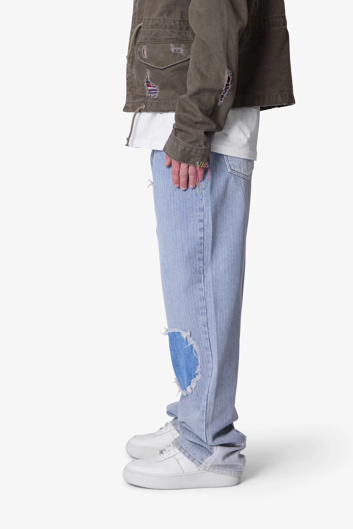 Ultra Baggy Patched Up Denim | Light Blue - Image 4