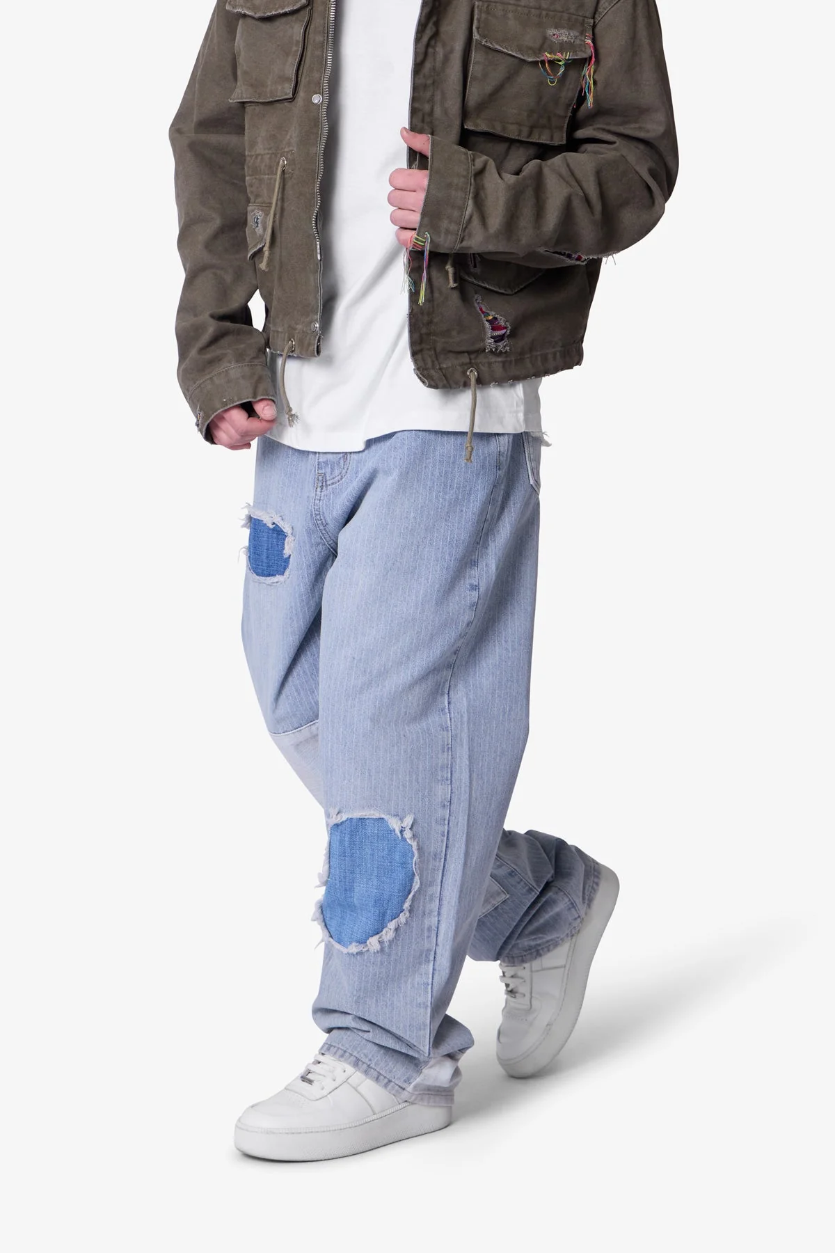 Ultra Baggy Patched Up Denim | Light Blue - Image 6