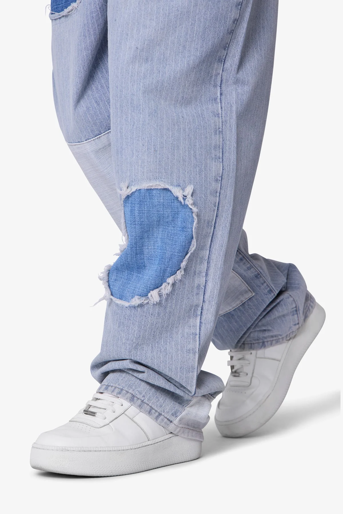 Ultra Baggy Patched Up Denim | Light Blue - Image 8