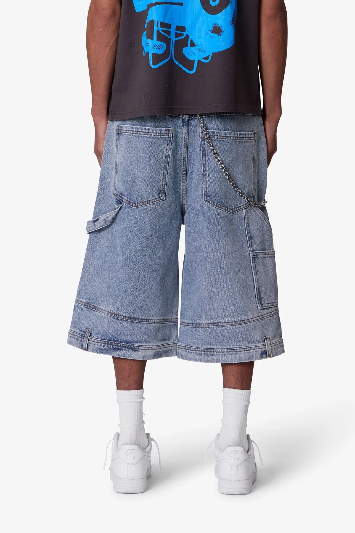 Ultra Baggy Reconstructed Denim Shorts | Blue - Image 5