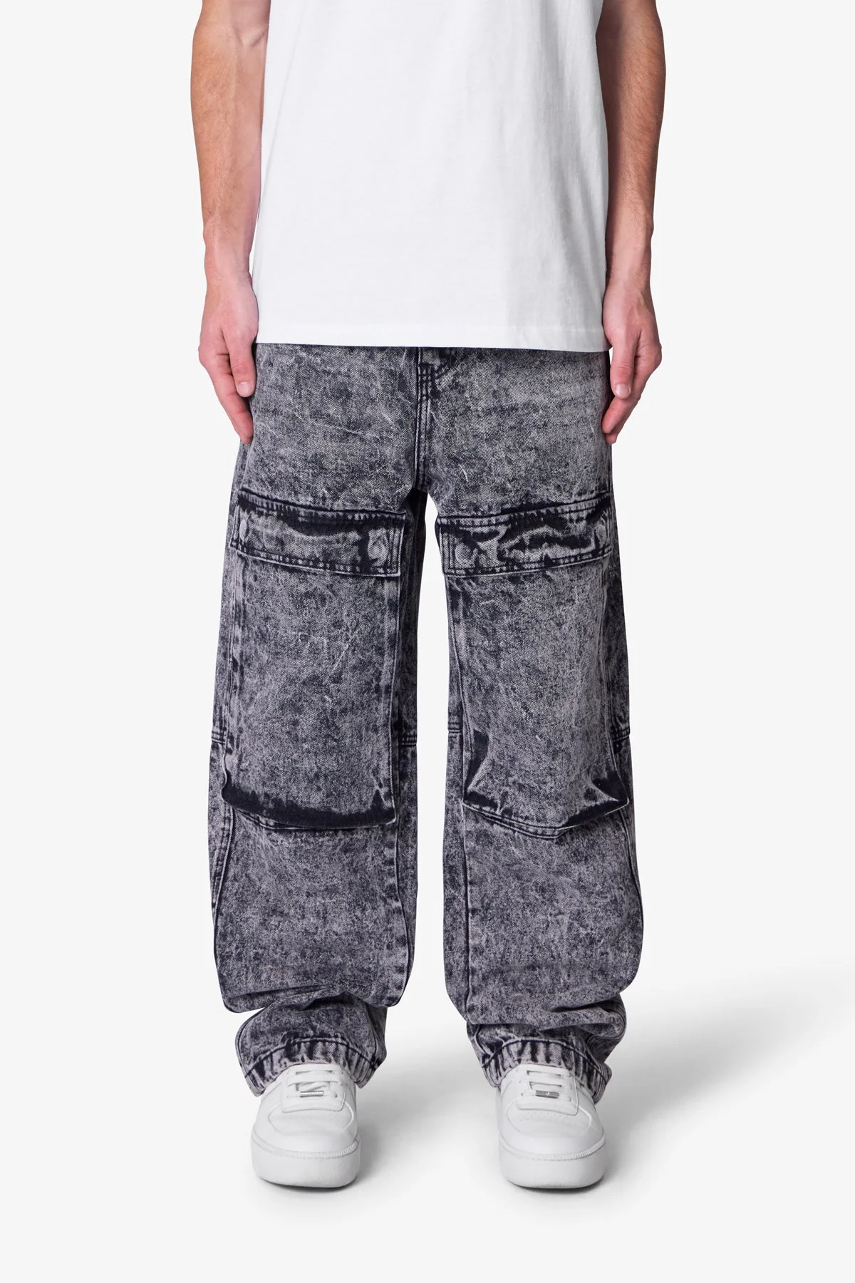 V741 Front Washed Cargo Denim | Grey - Image 2