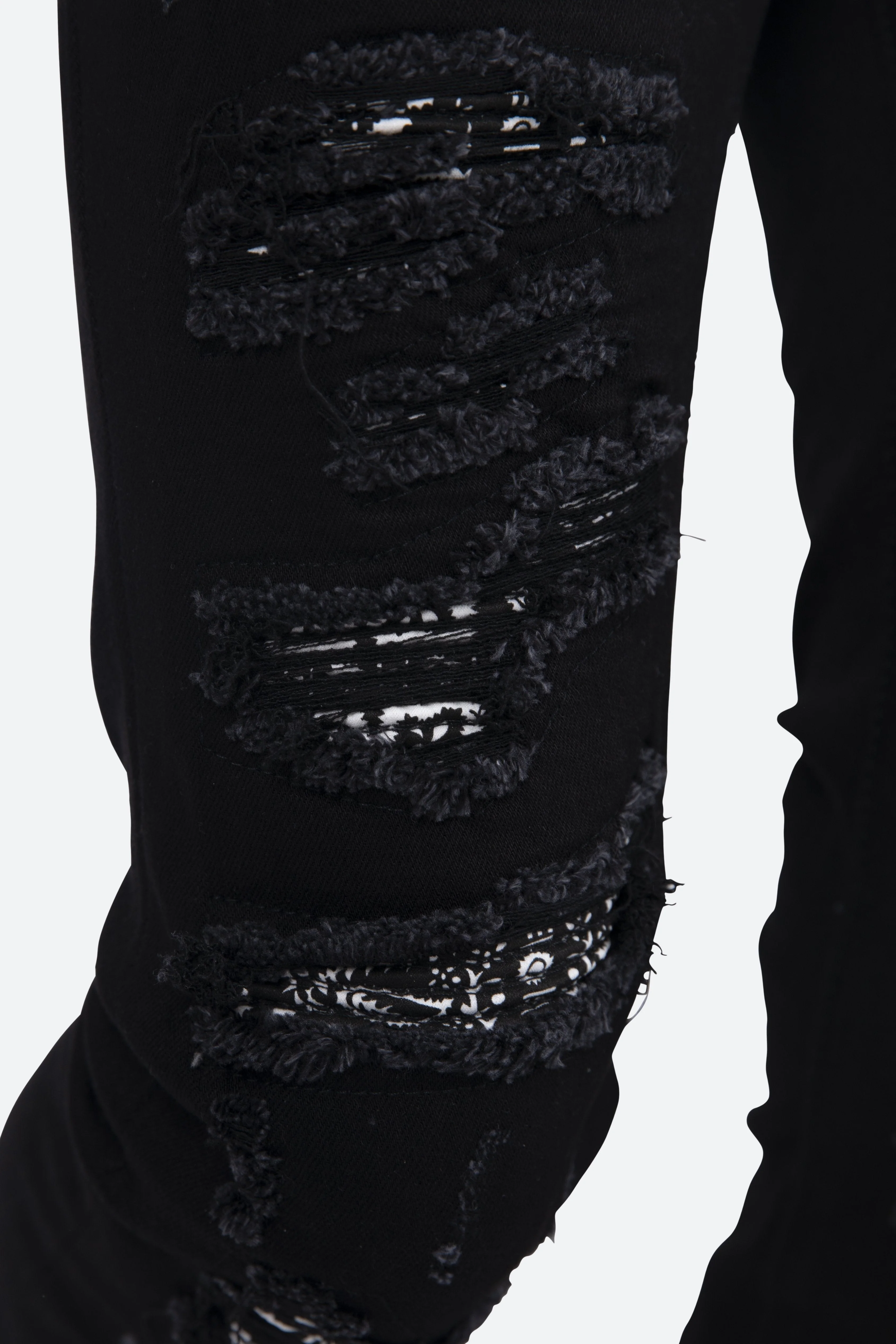 X165 Paisley Skinny Denim | Black/Black - Image 8