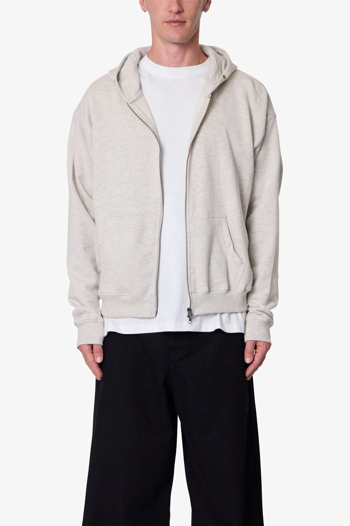 Basic Grey Zip Up Hoodie - Image 2