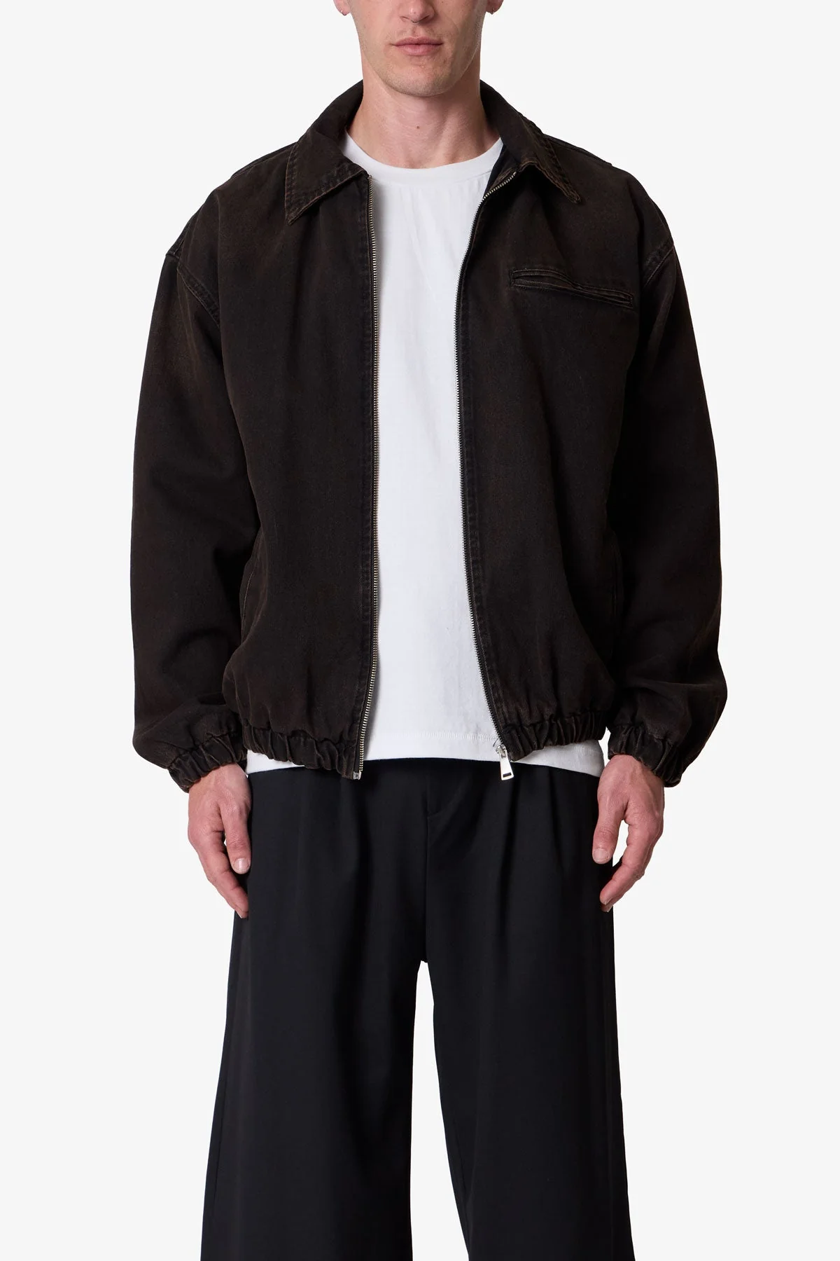 Collared Cinch jacket | Washed Black - Image 2