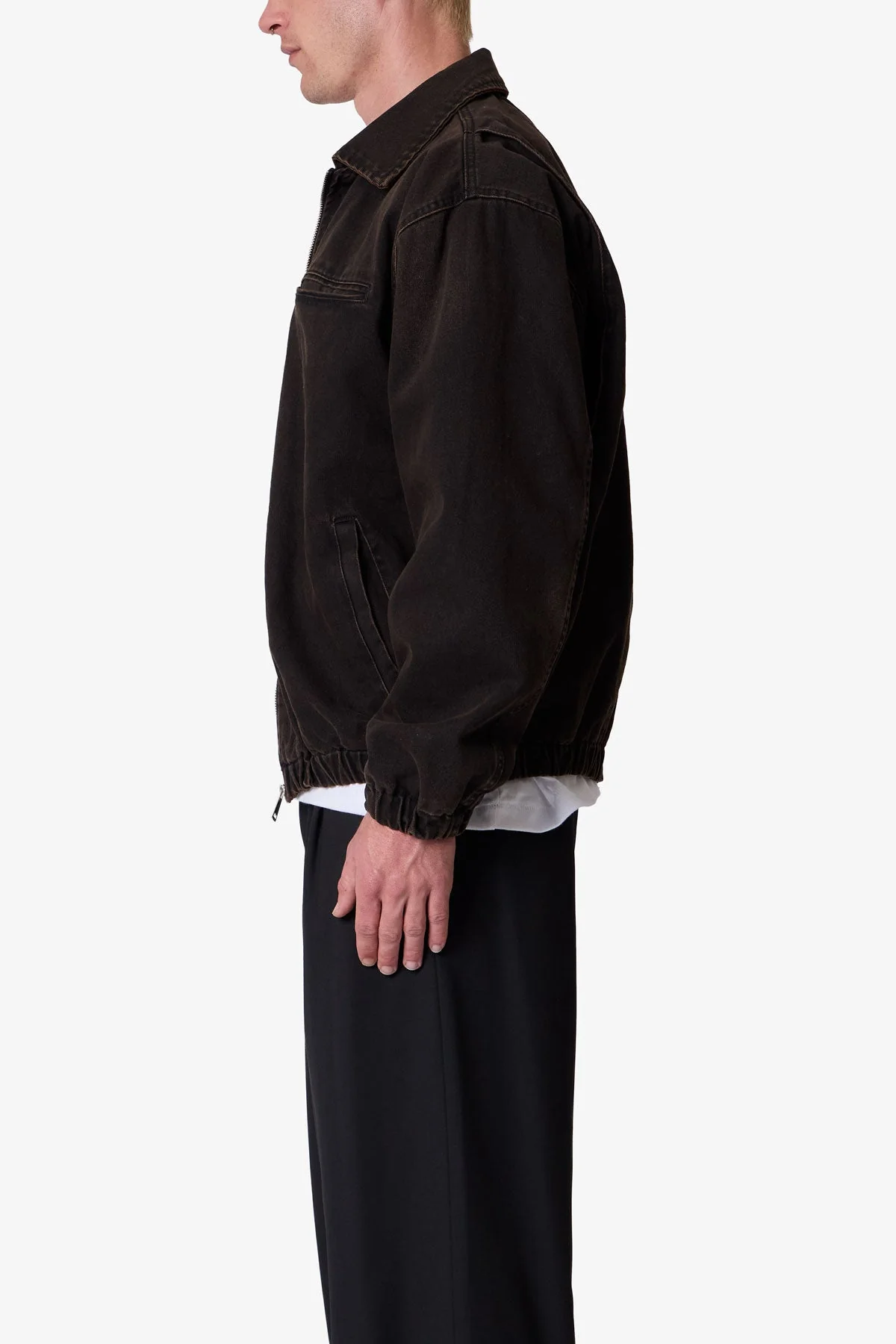 Collared Cinch jacket | Washed Black - Image 4
