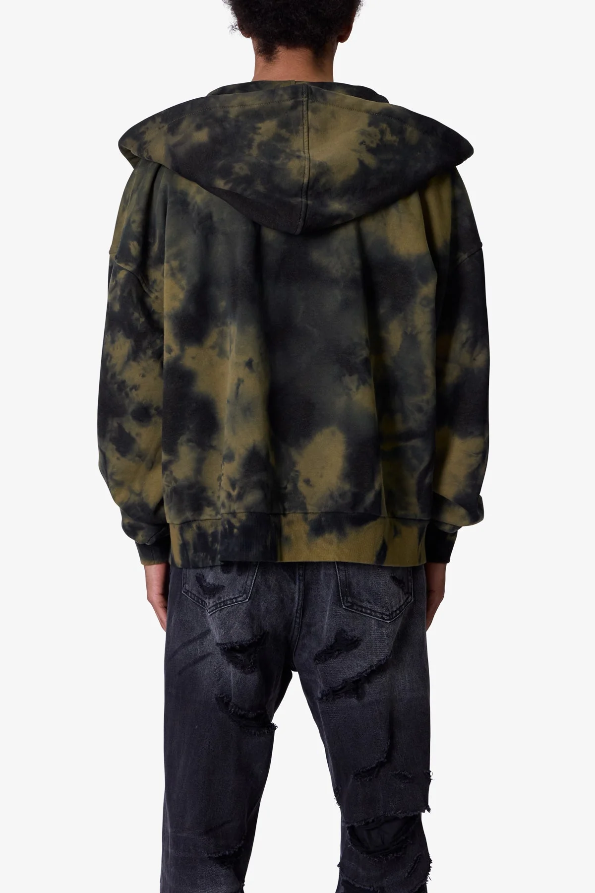 Crumple Tie Dye Hoodie | Olive - Image 5