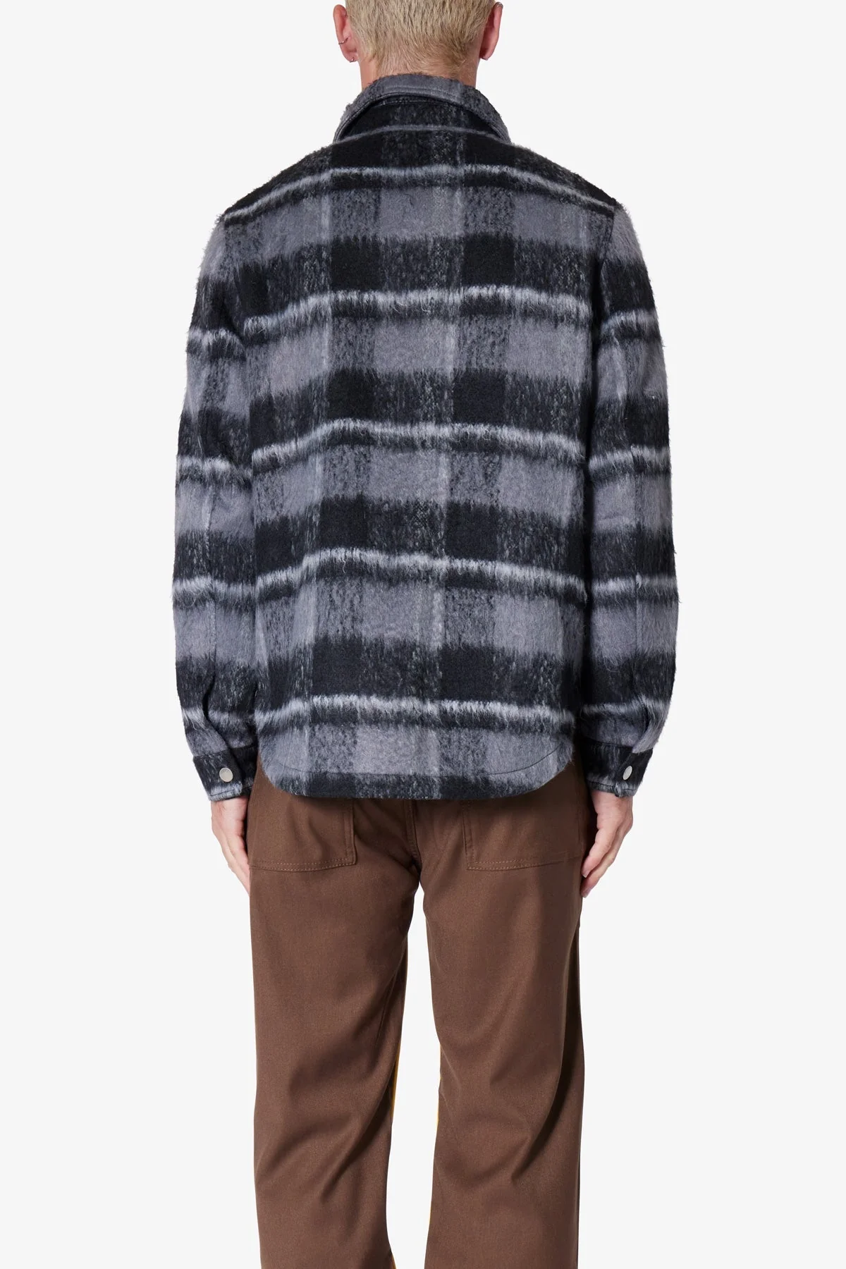 Brushed Flannel Jacket | Black/Grey - Image 5