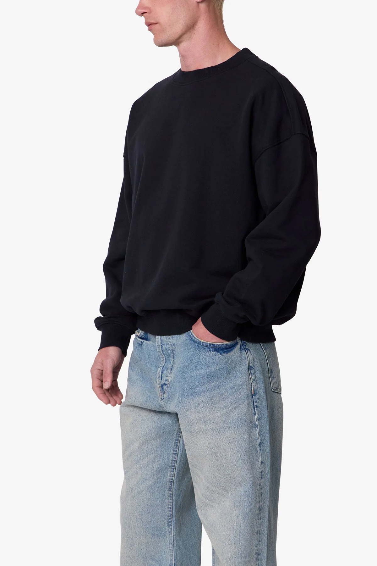 Heavy Basic Crewneck Sweater | Black - Image 6