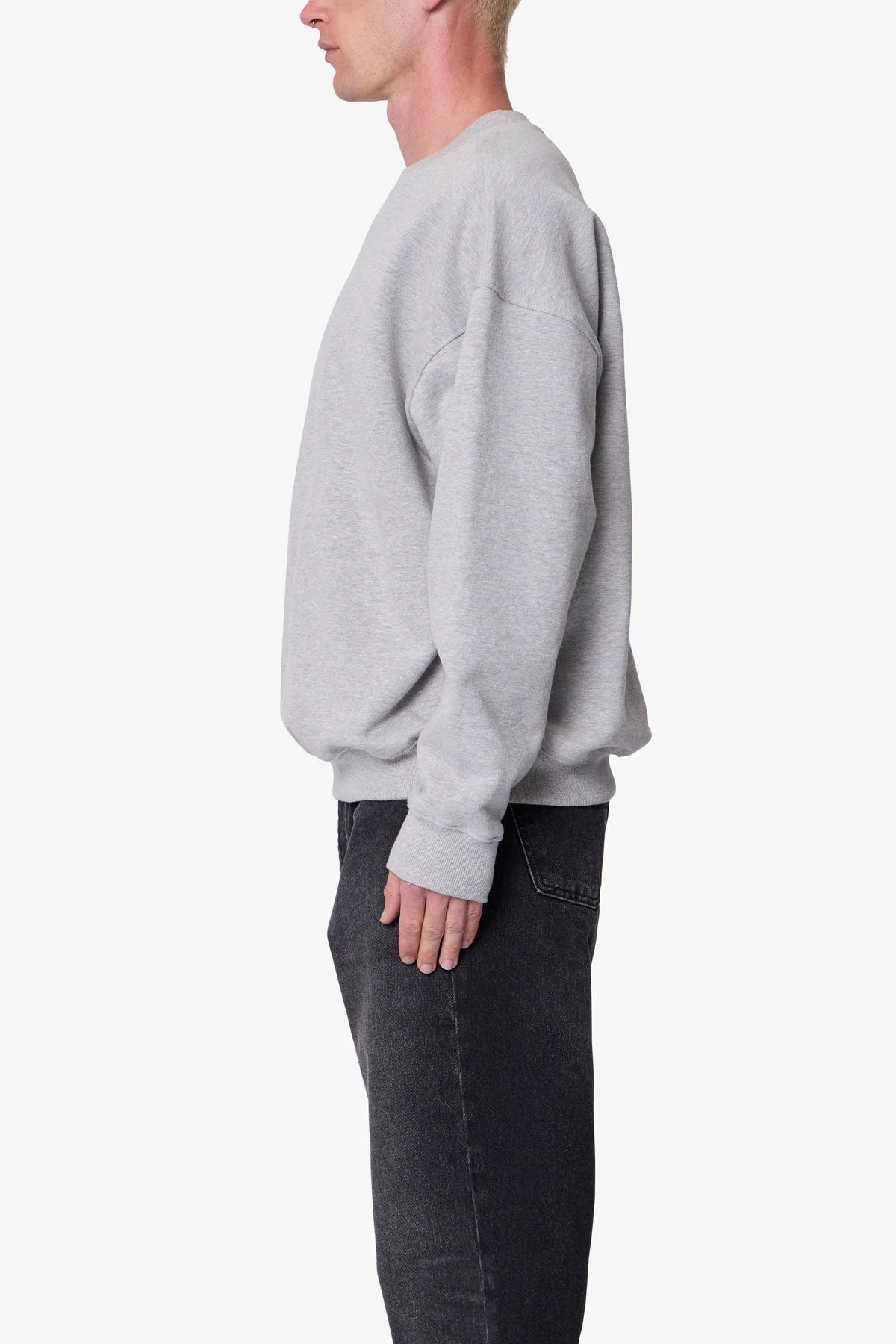 Heavy Basic Crewneck Sweater | Heather Grey - Image 4