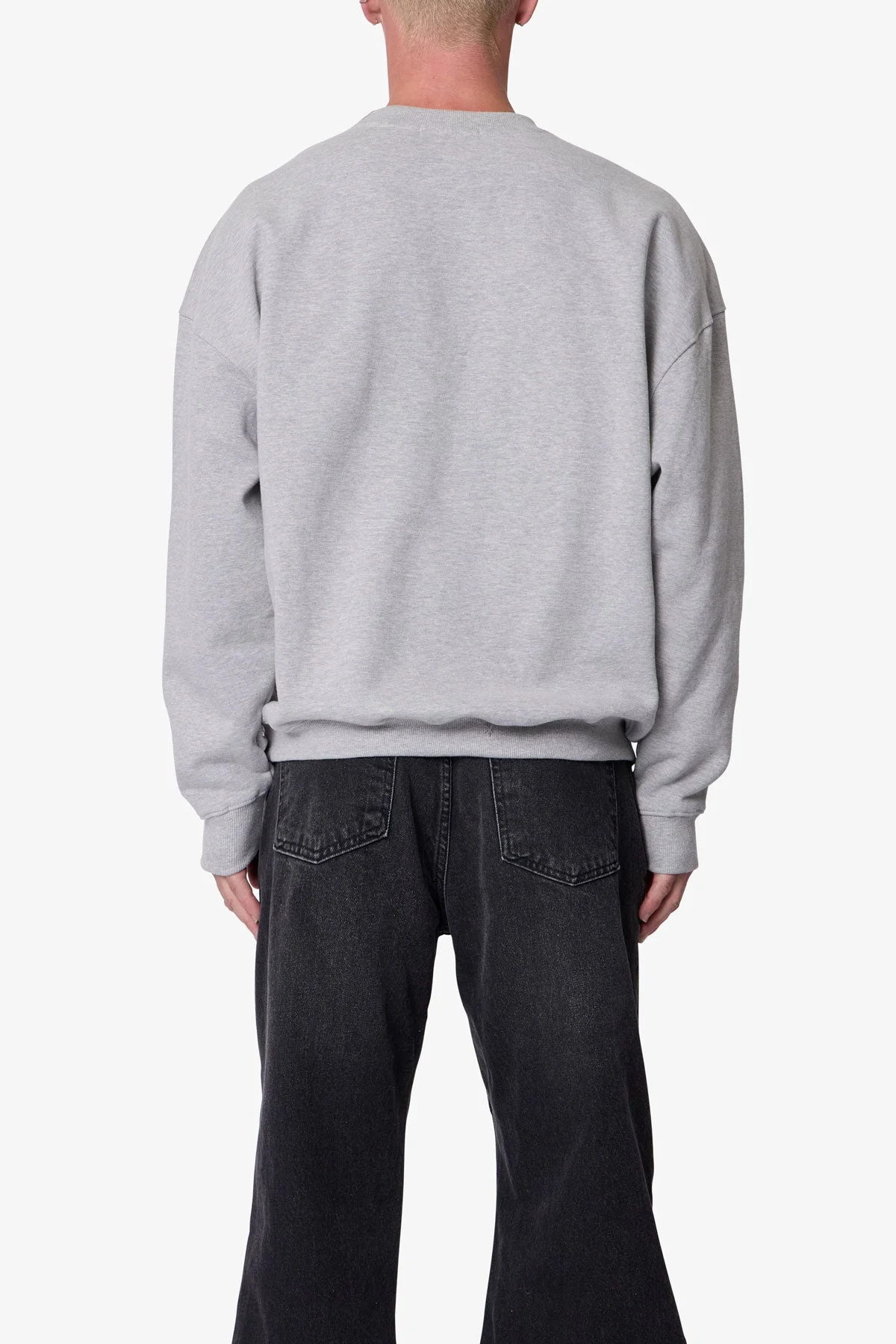 Heavy Basic Crewneck Sweater | Heather Grey - Image 5