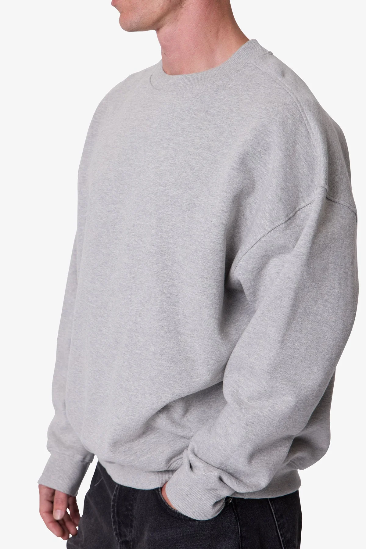 Heavy Basic Crewneck Sweater | Heather Grey - Image 7