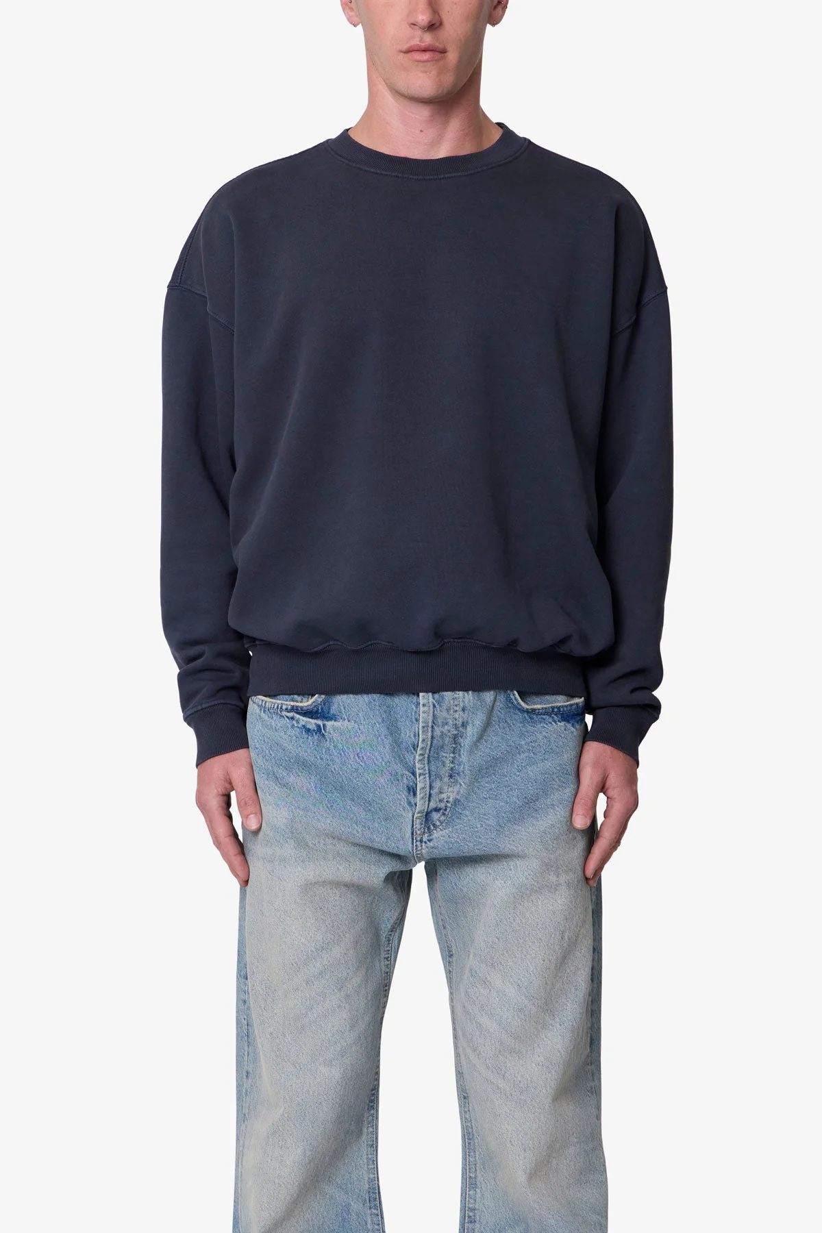 Heavy Basic Crewneck Sweater | Washed Black - Image 2