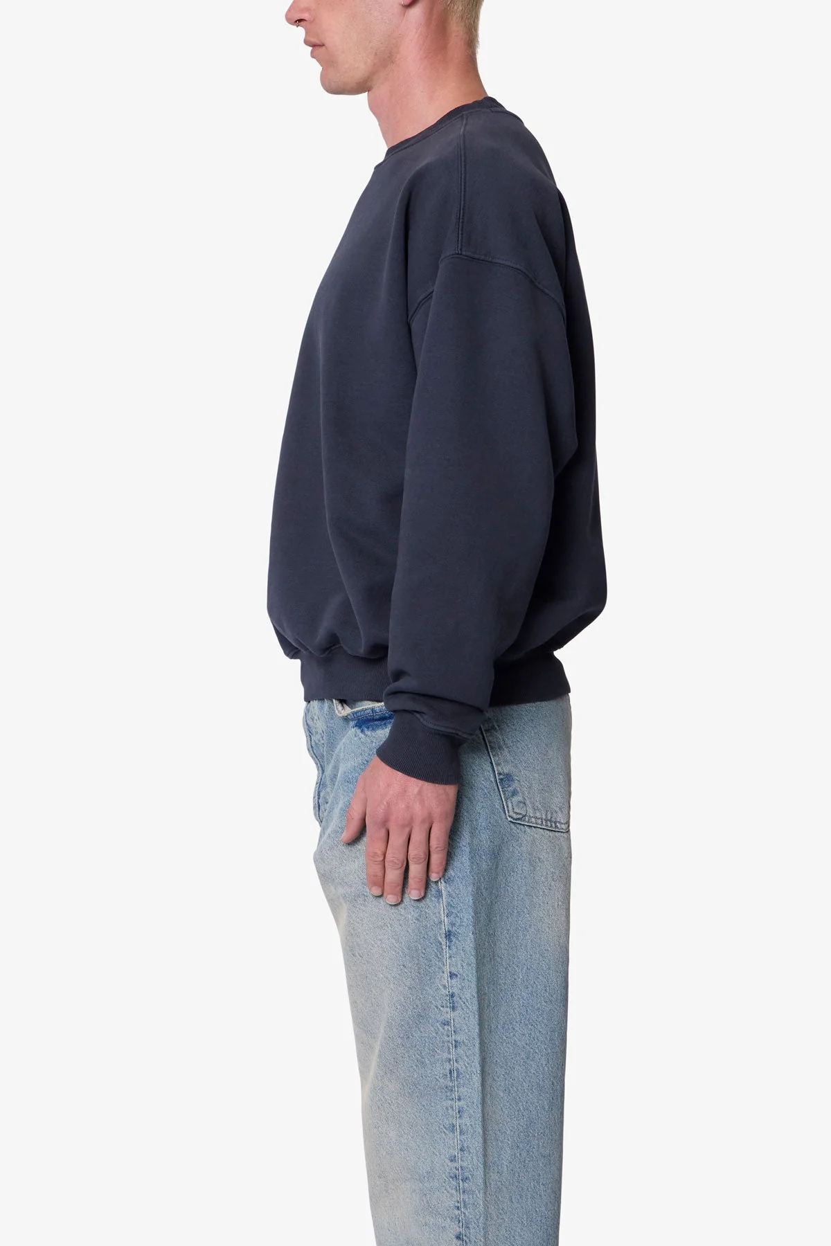 Heavy Basic Crewneck Sweater | Washed Black - Image 4