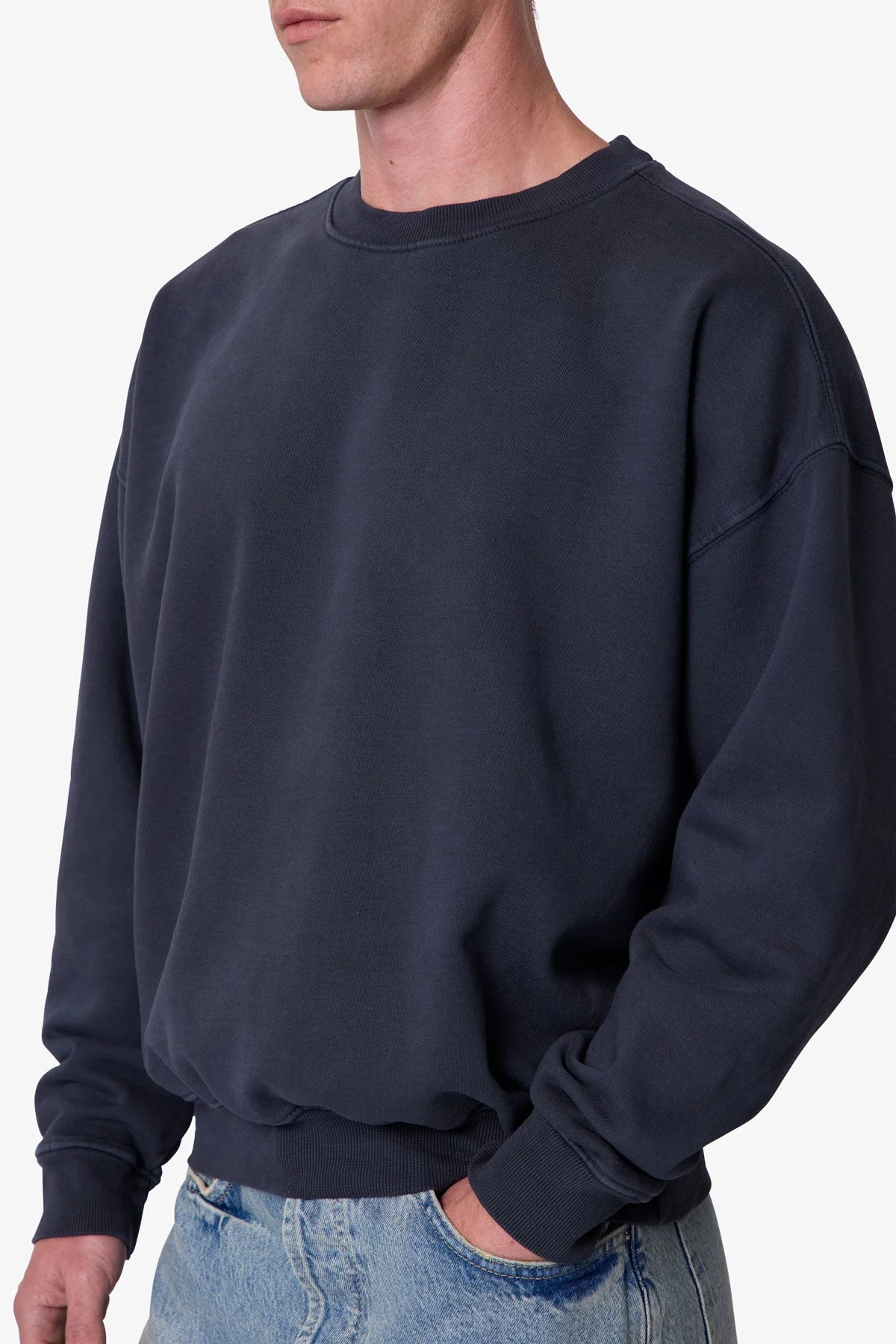 Heavy Basic Crewneck Sweater | Washed Black - Image 7