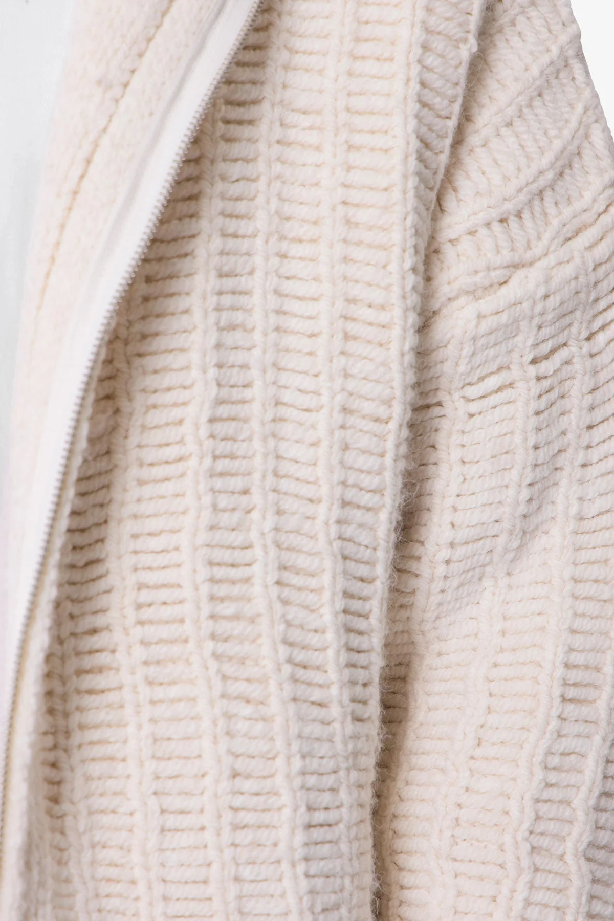 Knit Zip Up Hoodie | Off White - Image 7