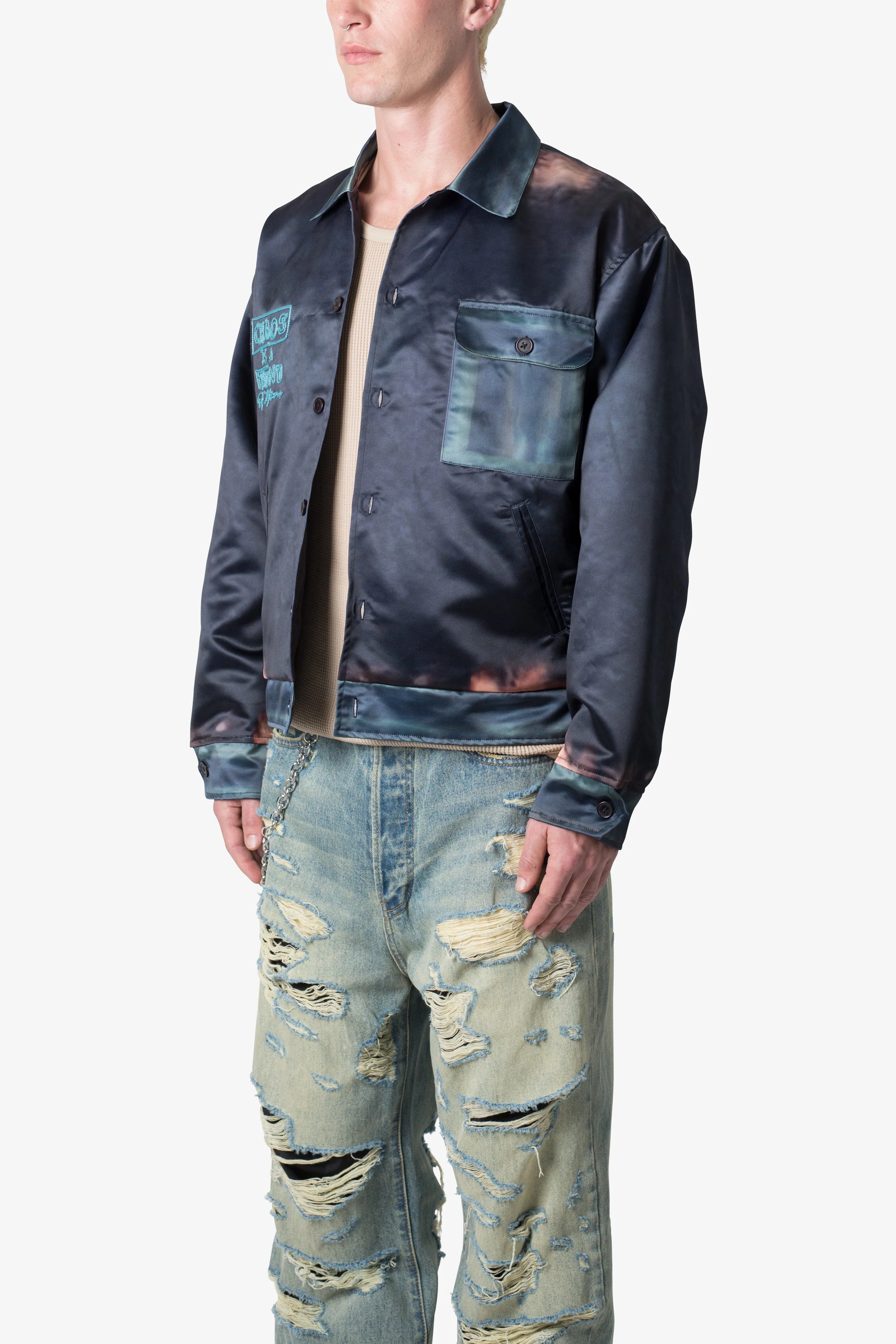 Satin Bomber Jacket | Washed Black - Image 3