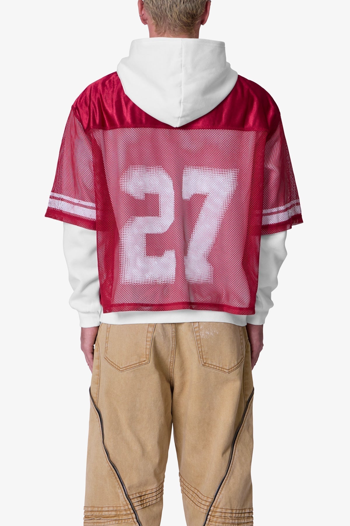 Layered Jersey Hoodie | Burgundy - Image 5