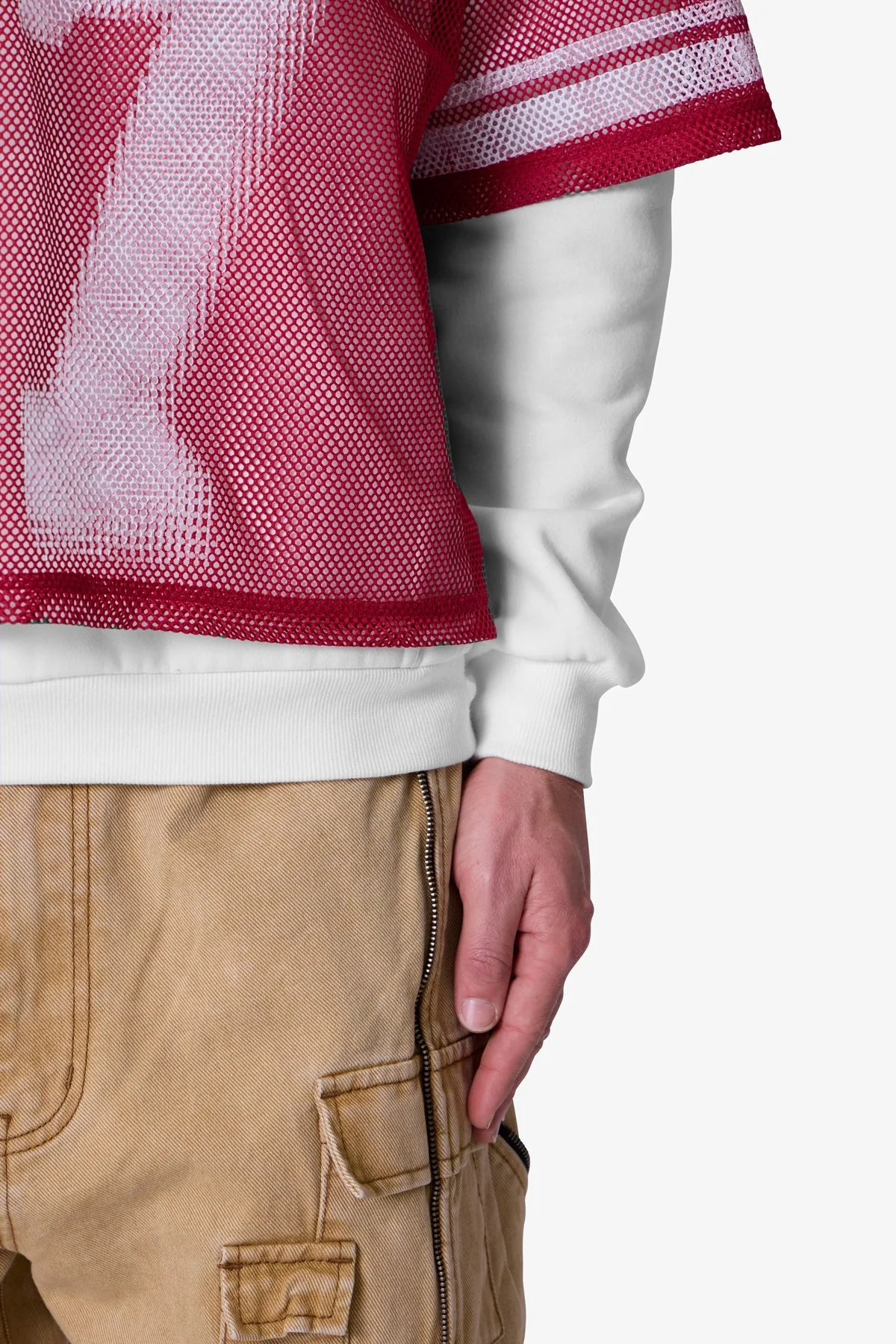 Layered Jersey Hoodie | Burgundy - Image 7