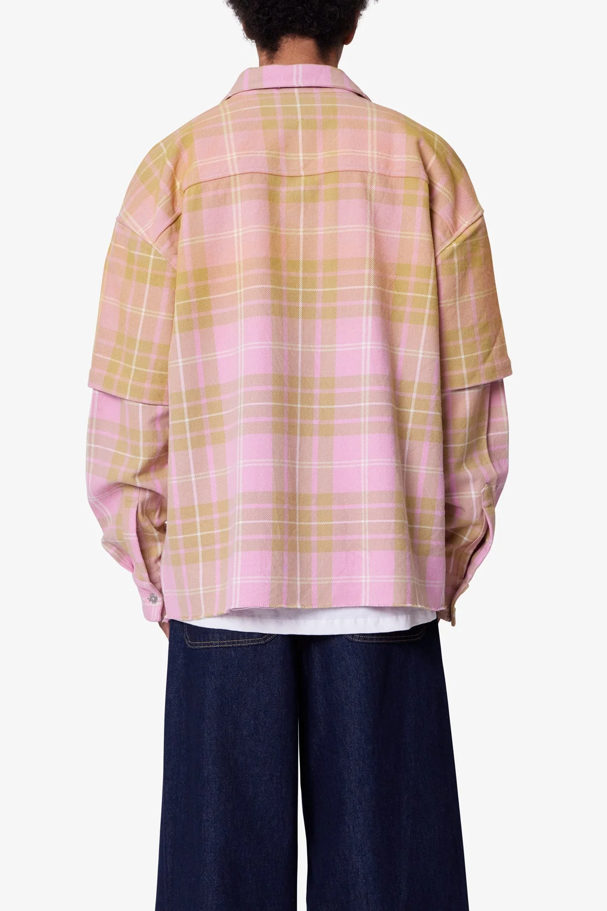 Dip Fade Flannel Shirt | Pink - Image 5