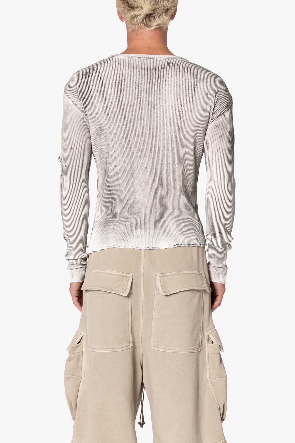 Heavy Knit Washed L/S Tee | Grey - Image 5