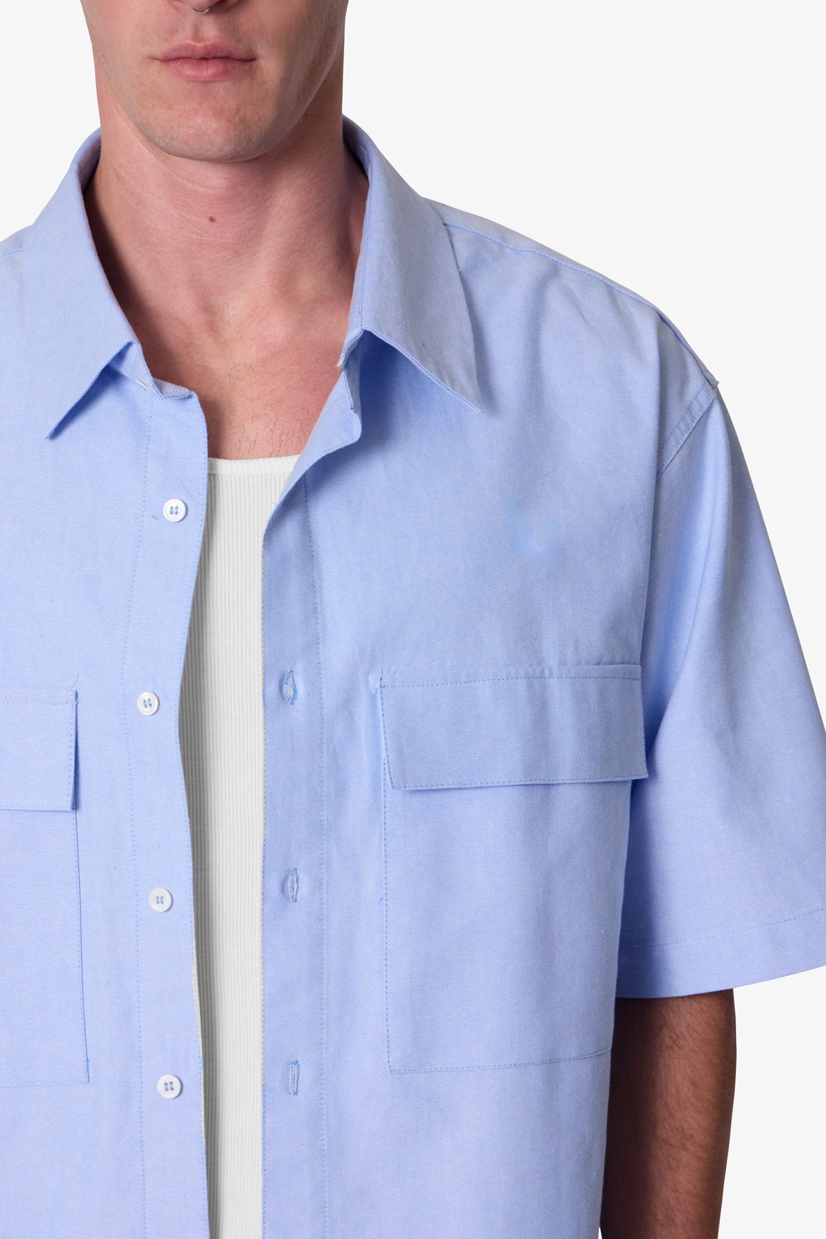 Poplin Bus Driver Shirt | Light Blue - Image 7