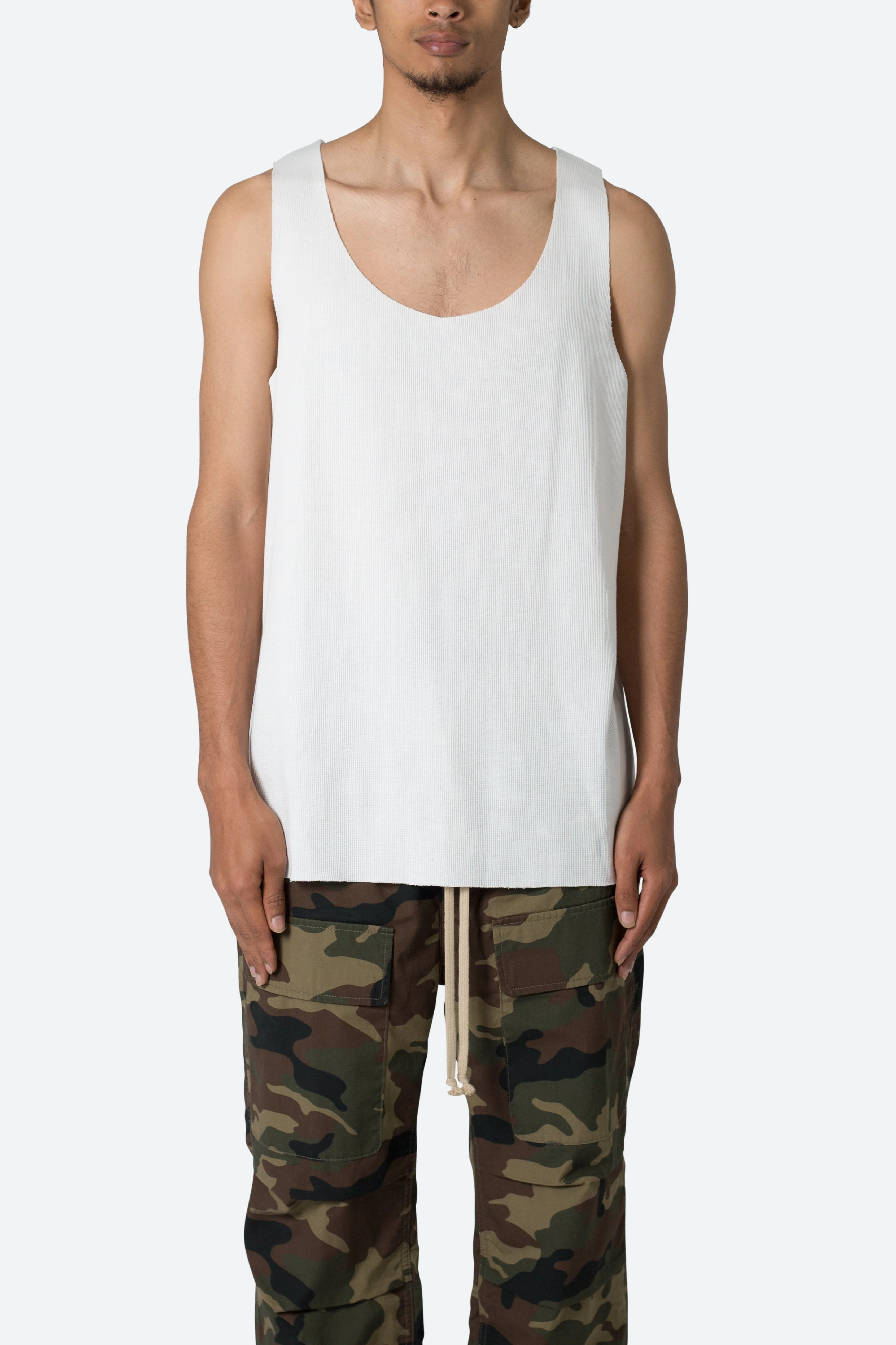 Raw Edge Thermal Tank | Off White - Image 2